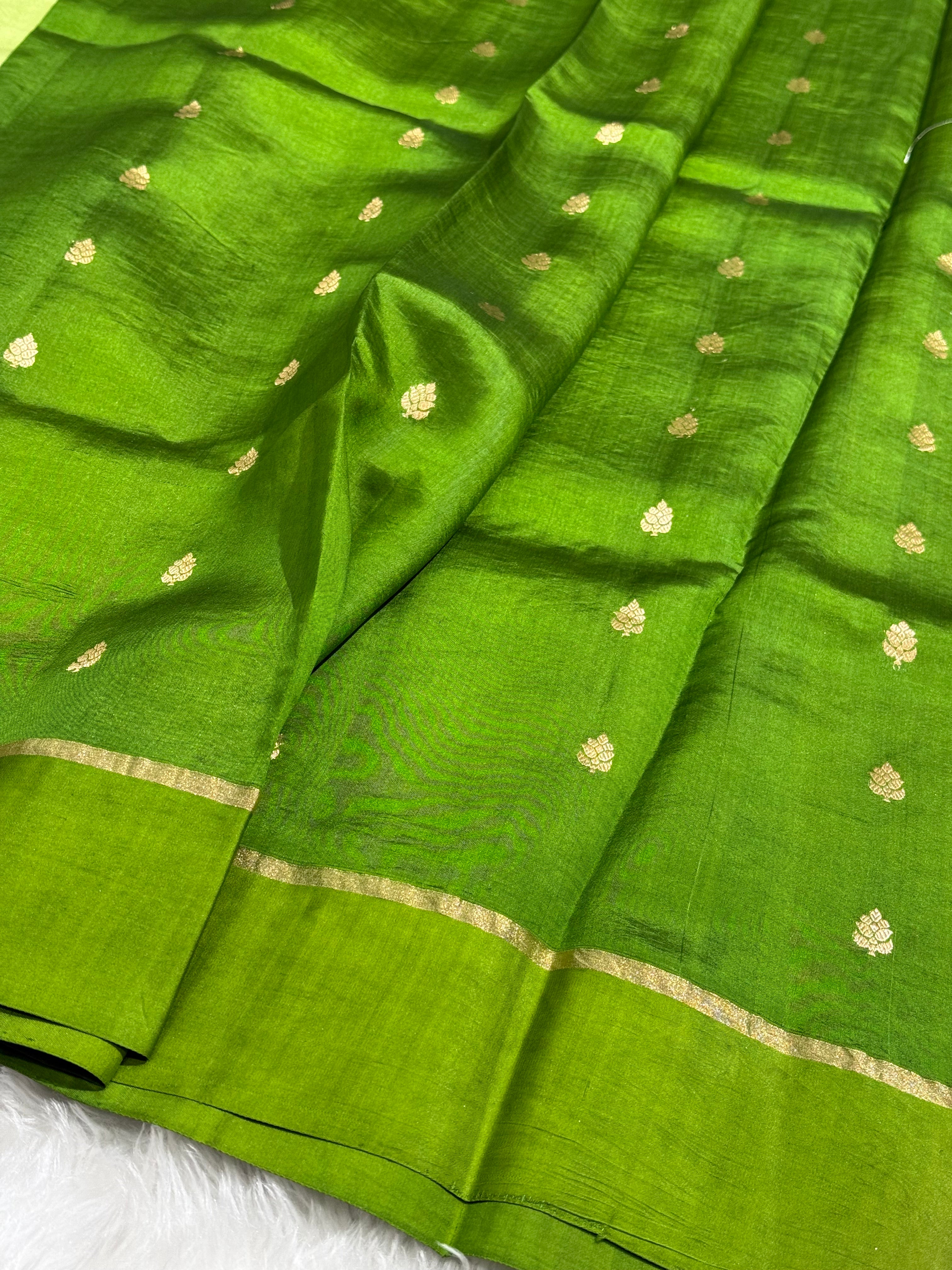 Apple Green Handwoven Paper Mango Silk