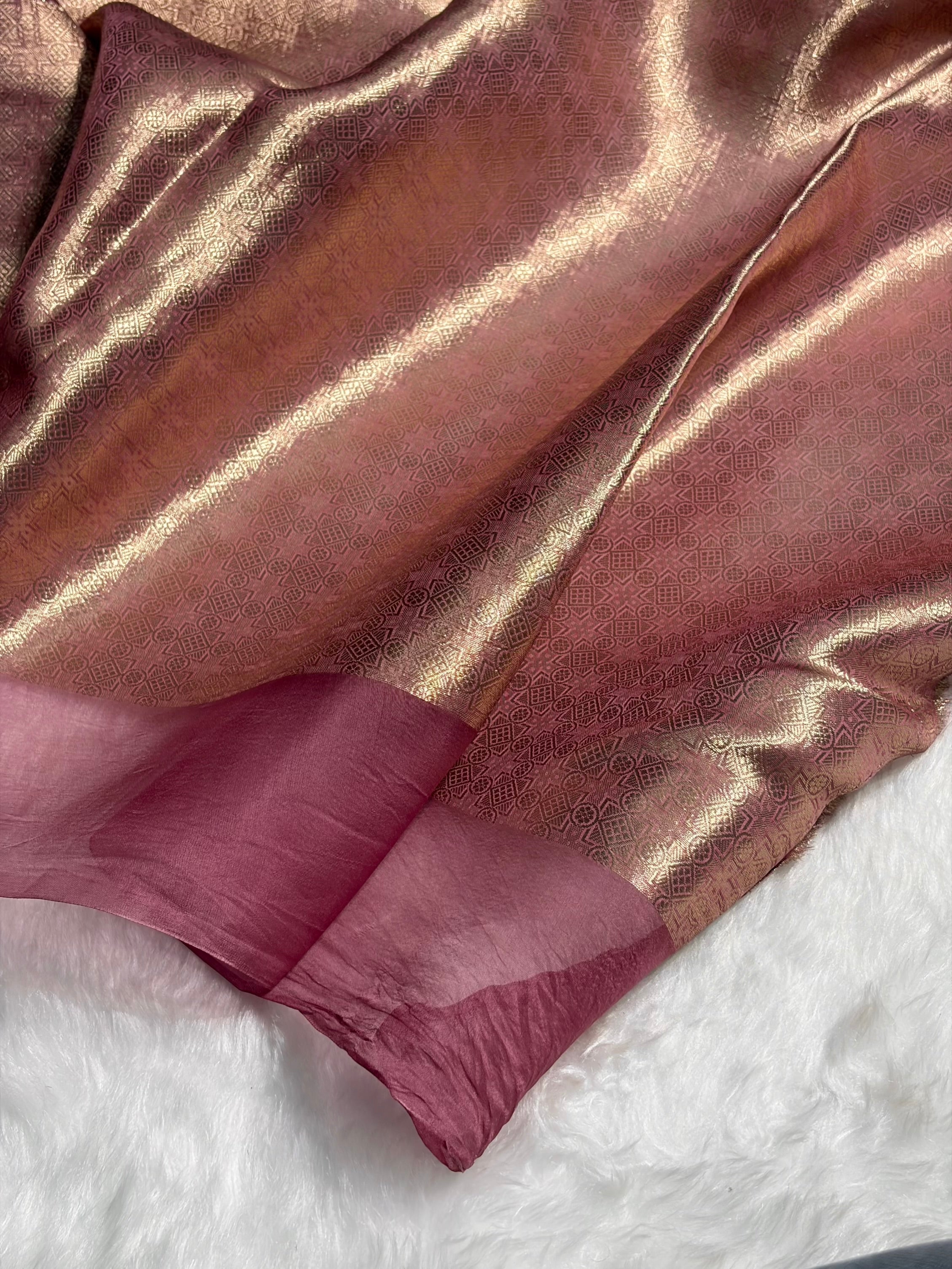 Pure Organza Rangkat Rani Floral Border Banarasi Silk Saree PO-08