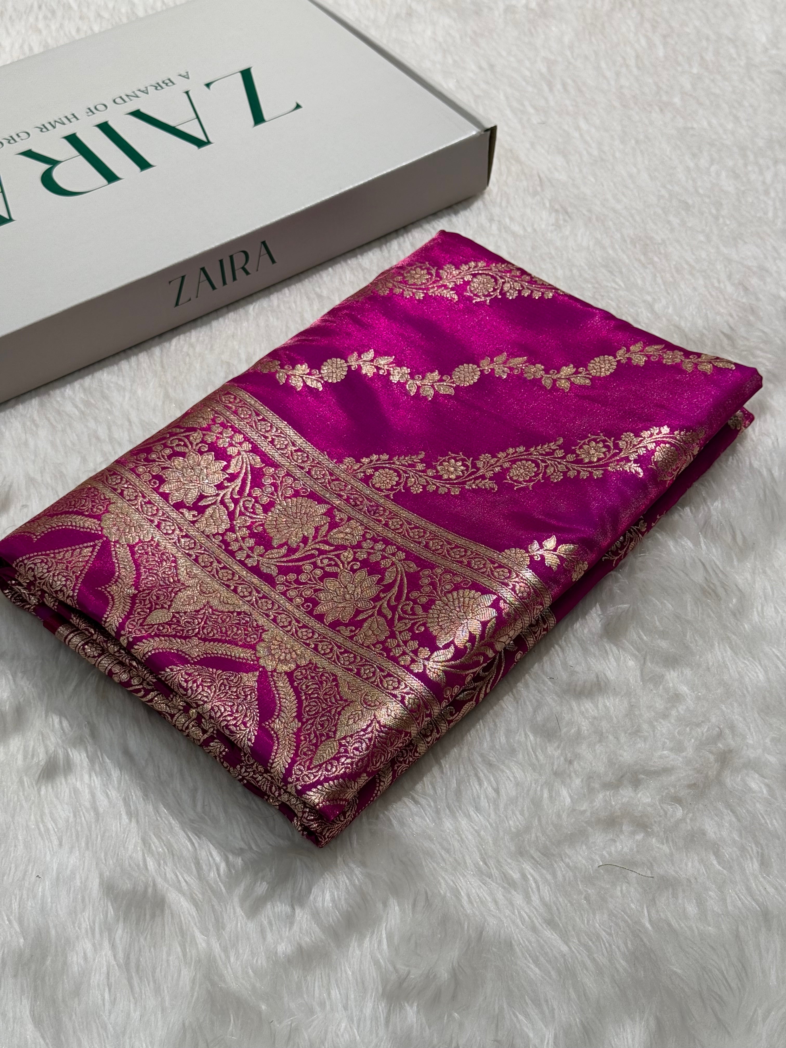 Ultra Light Weight Satin Silk Reddish Magenta Cross SS10