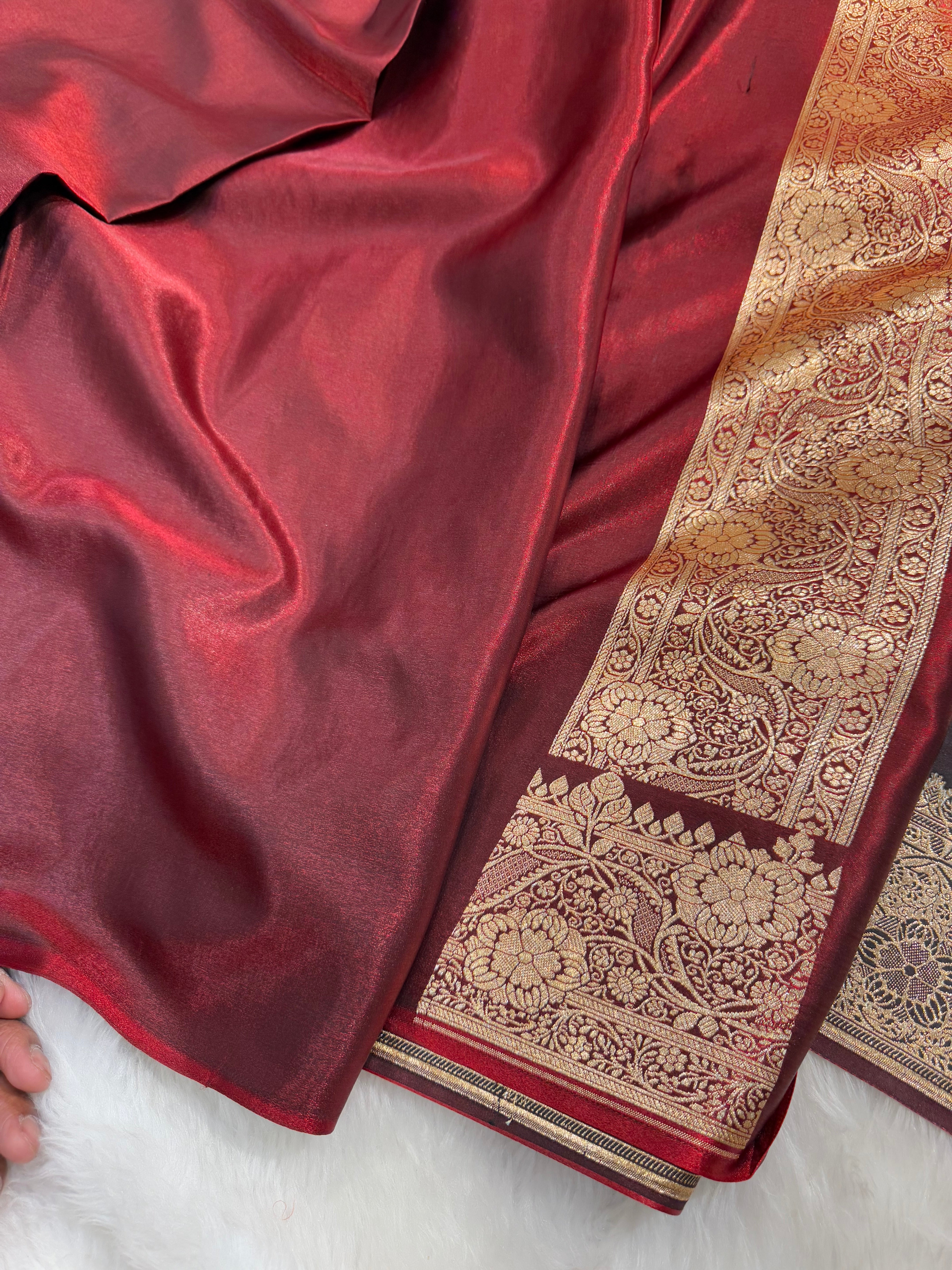 Ultra Light Weight Satin Silk Cross in MAROON Shades SS12