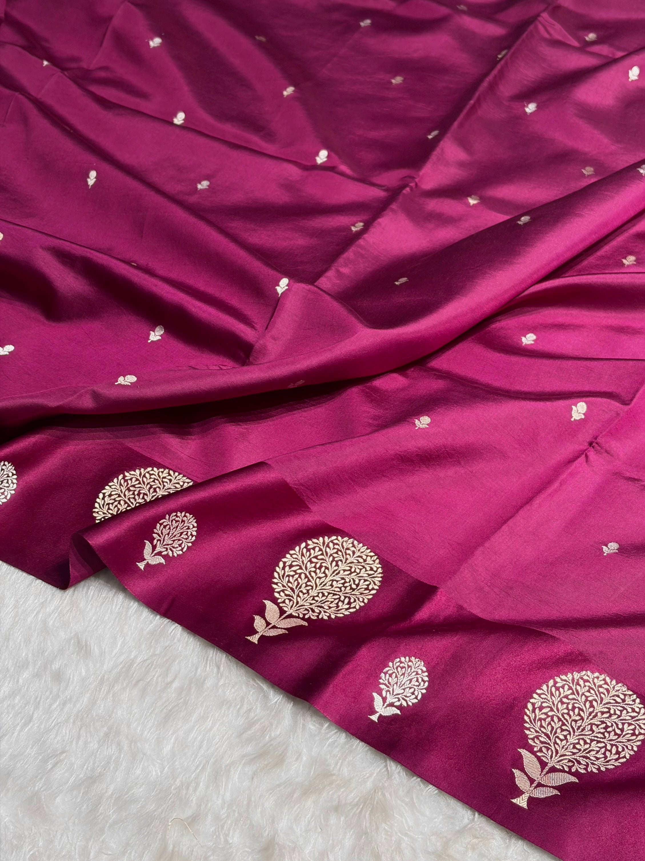 Wine Shades Handwoven Pure Paper Katan Silk RM-65