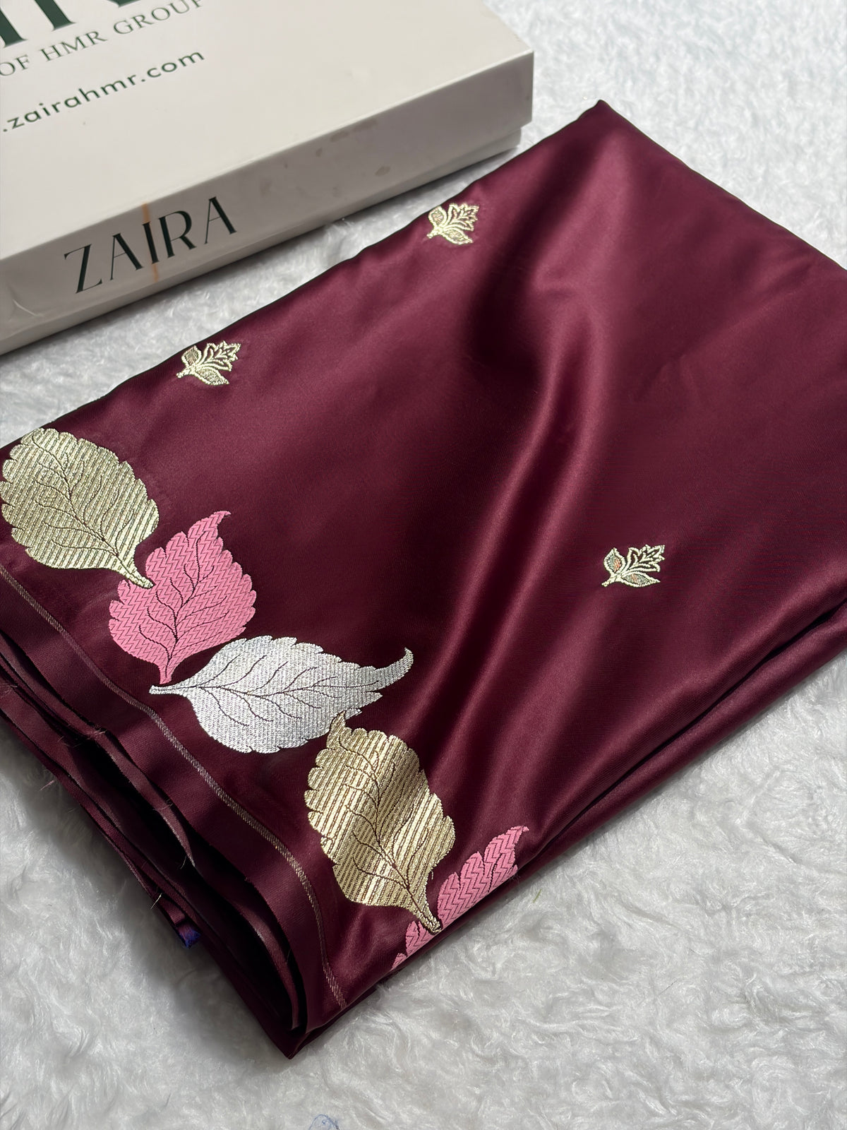 Garnet Shades Banarasi Booti Pattern Mashru Silk Saree MSM-136