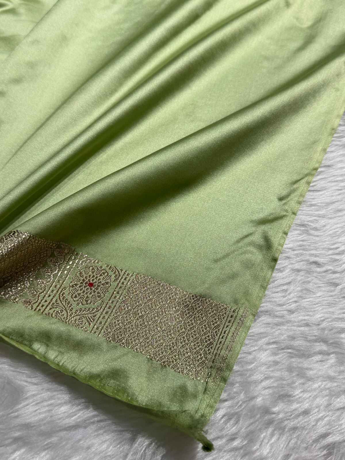 Pista With Blue Edge Shade With Floral Boota MCS108