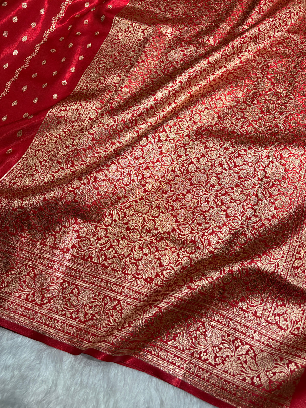Banarasi Light Weight Satin Silk Red Shades SS70