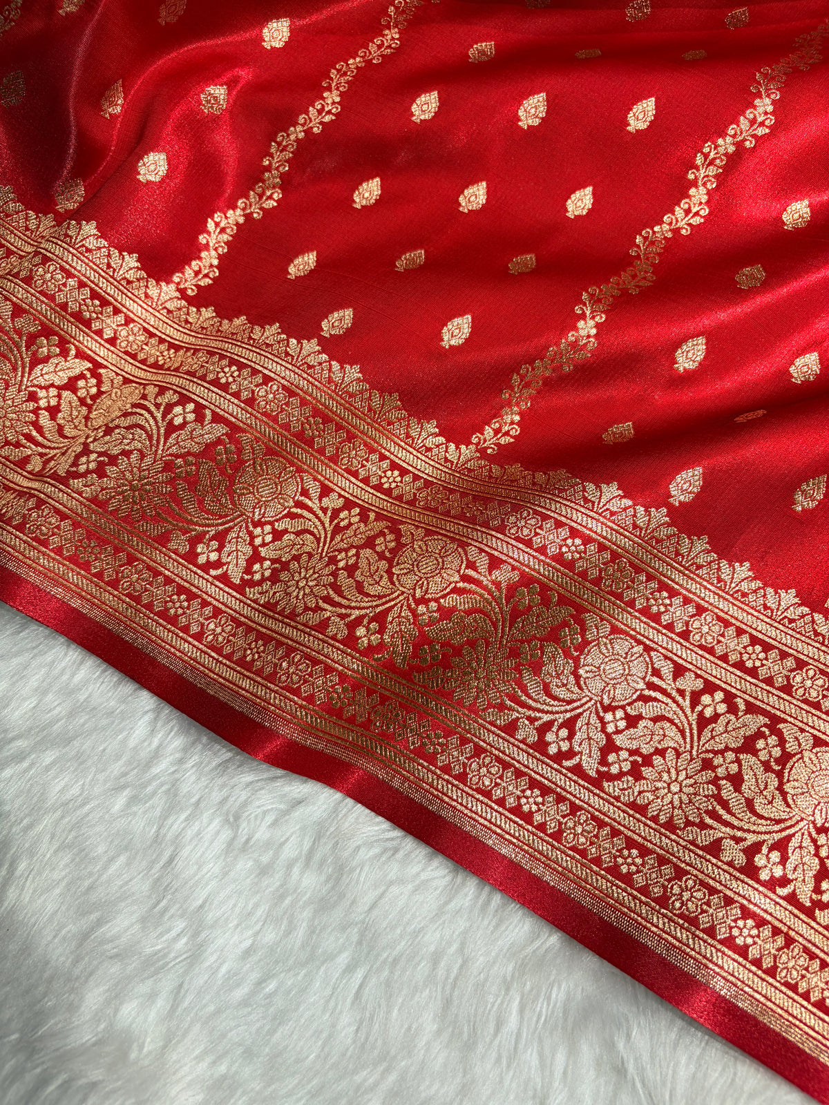 Banarasi Light Weight Satin Silk Red Shades SS70