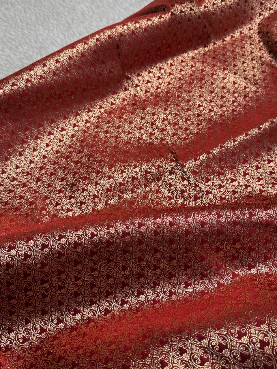 Maroon Floral Boota Satin Katan Silk saree SK35