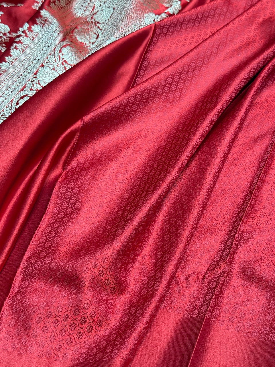 Maroon Jaal Pattern Mashru Silk Saree
