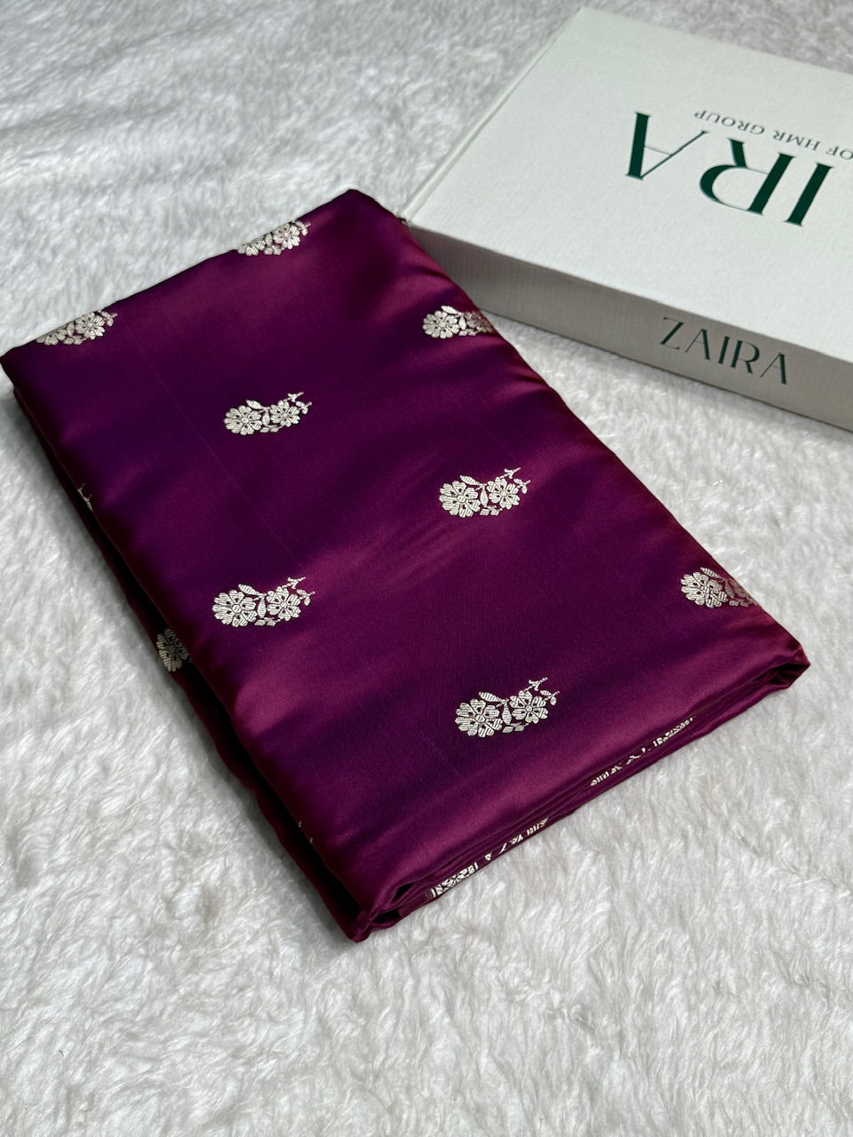 Wine Floral Boota Mashru Silk Saree