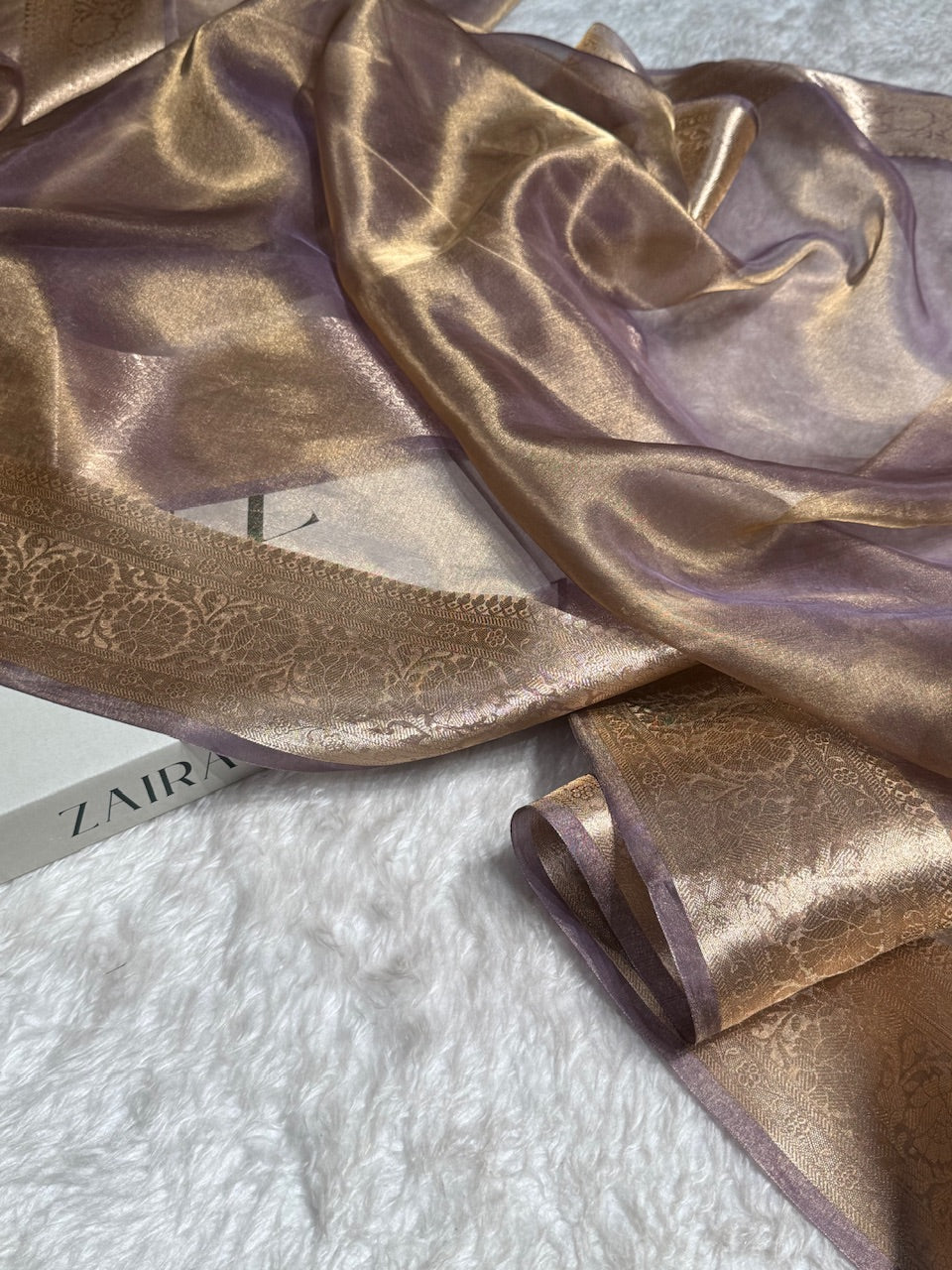 Tusser Shades Pure Tissue Silk Saree with Brocade Blouse PT-18