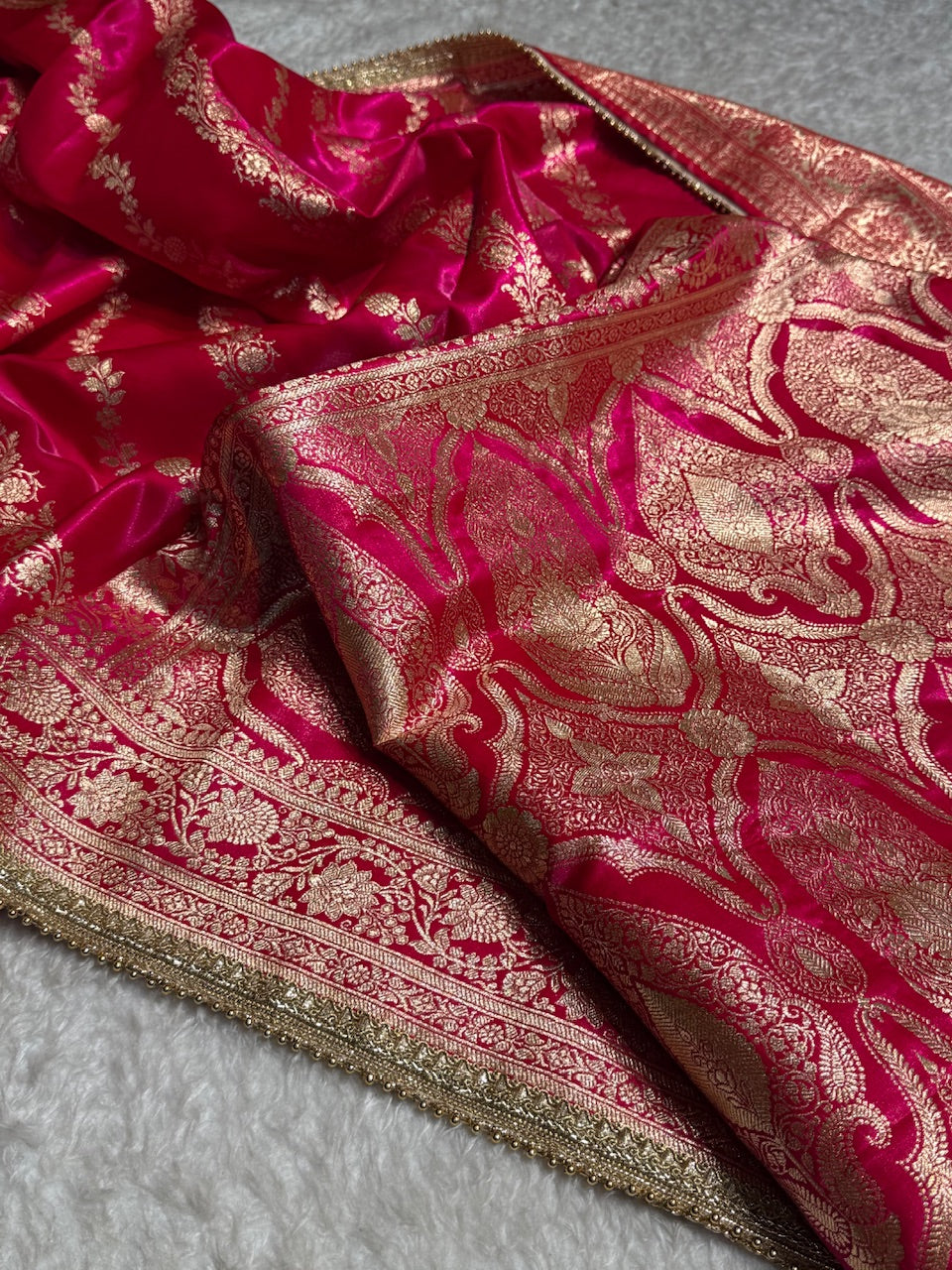 Rani Shades Cross Satin Silk Saree with gotta patti SSGP10