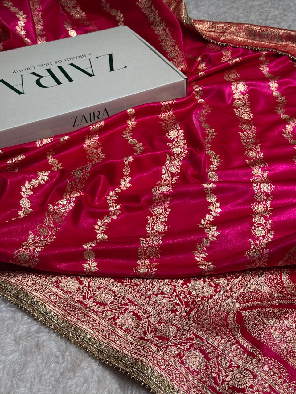 Rani Shades Cross Satin Silk Saree with gotta patti SSGP10