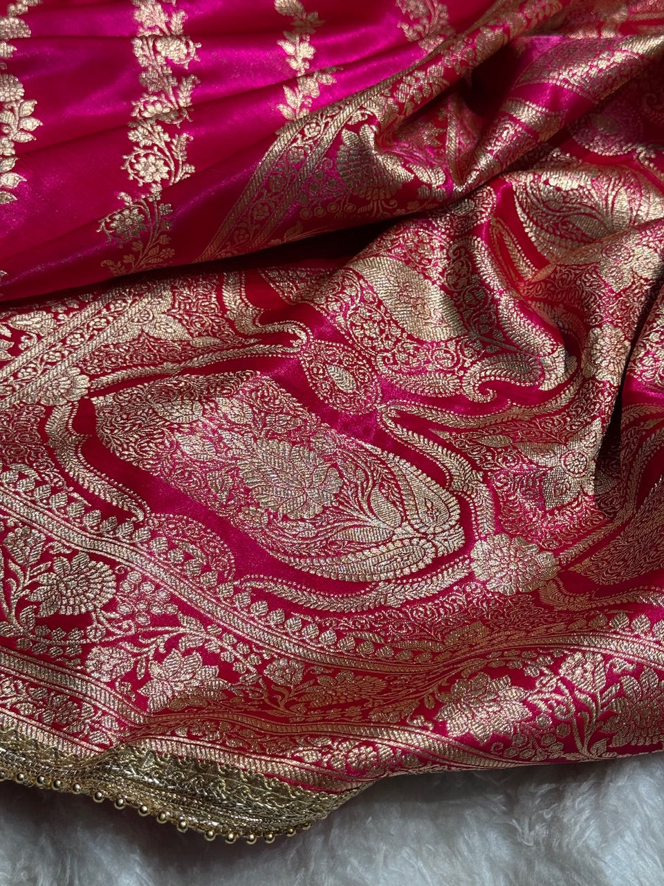 Rani Shades Cross Satin Silk Saree with gotta patti SSGP10