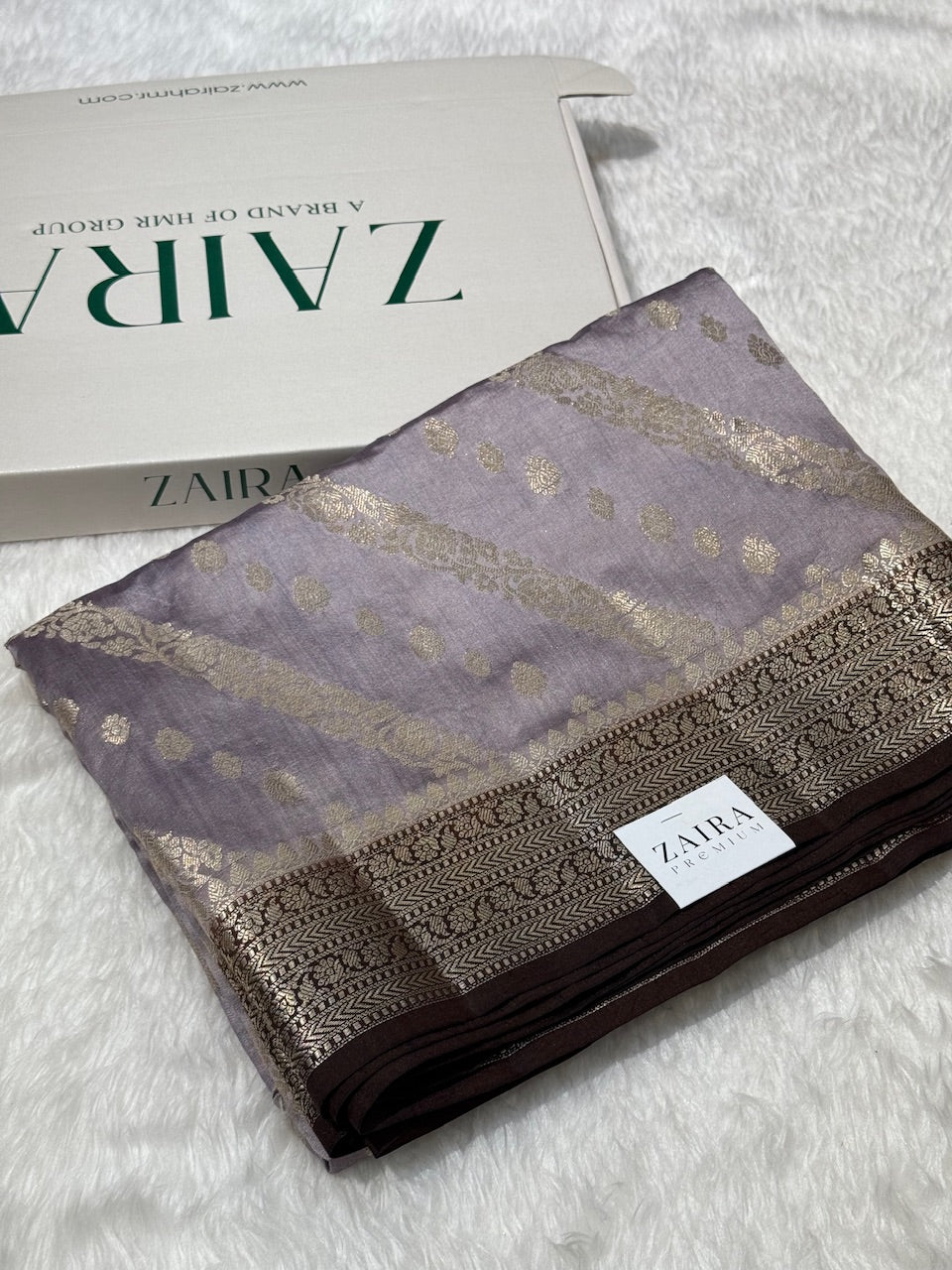 Grey Chocolate Contrast Pure Chiniya Silk