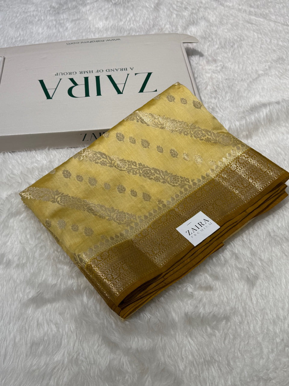 Dusty Mustard Contrast Pure Chiniya Silk