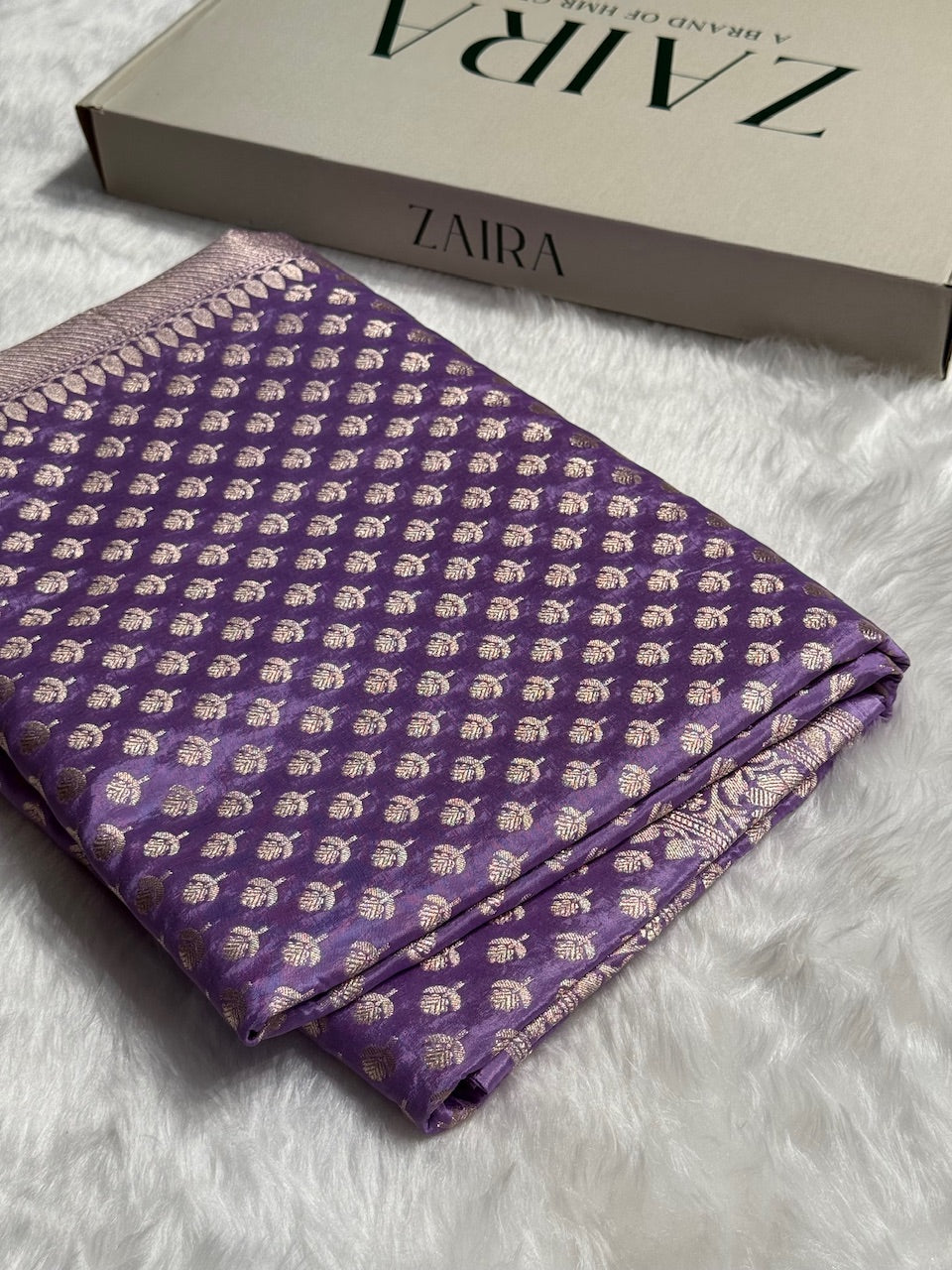 Lavender Crepe Silky Katan Banarasi Saree CSK-01
