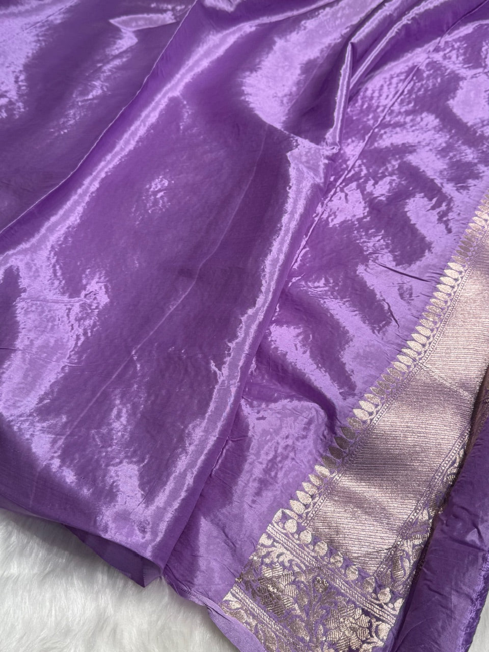 Lavender Crepe Silky Katan Banarasi Saree CSK-01