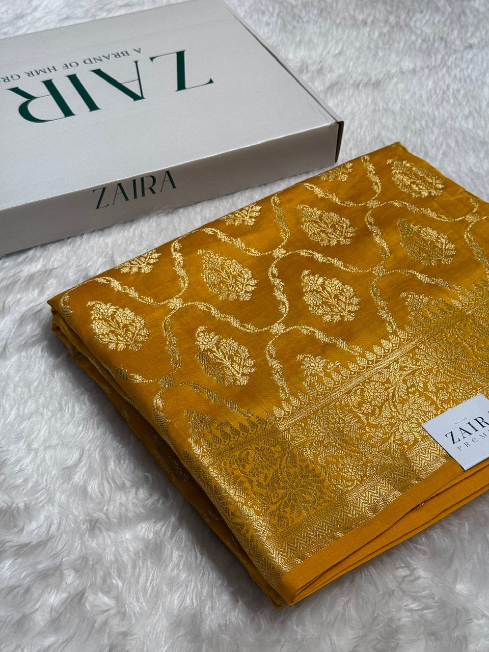 Mustard Gold Pure Chiniya Silk