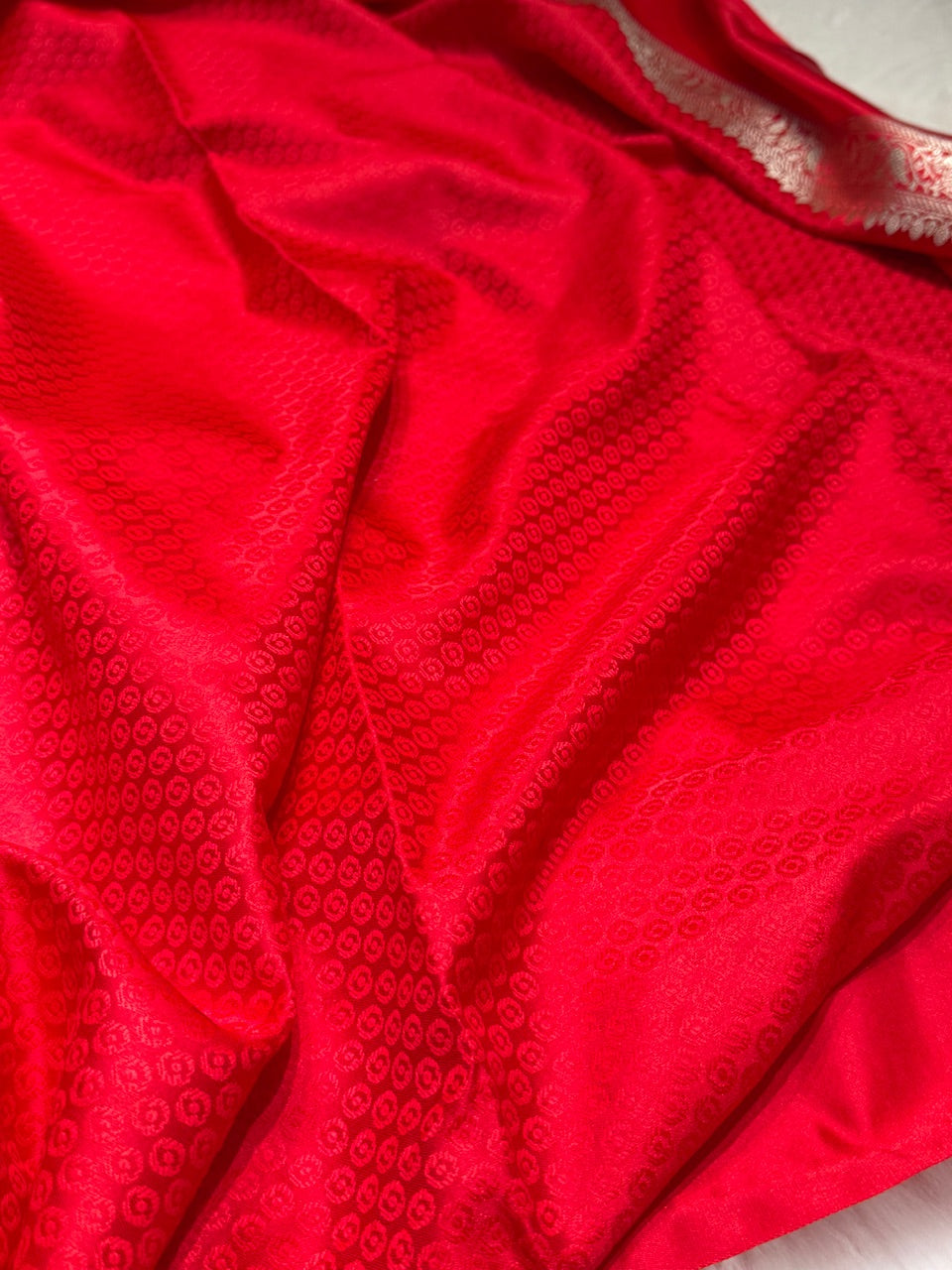 Red Floral Boota Mashru Silk Saree