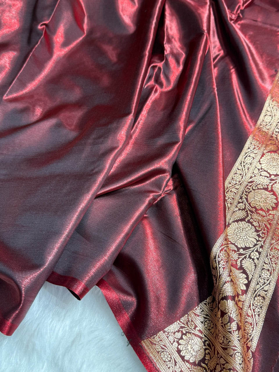 Satin Silk Banarasi Jaal In Maroon Shades SS18