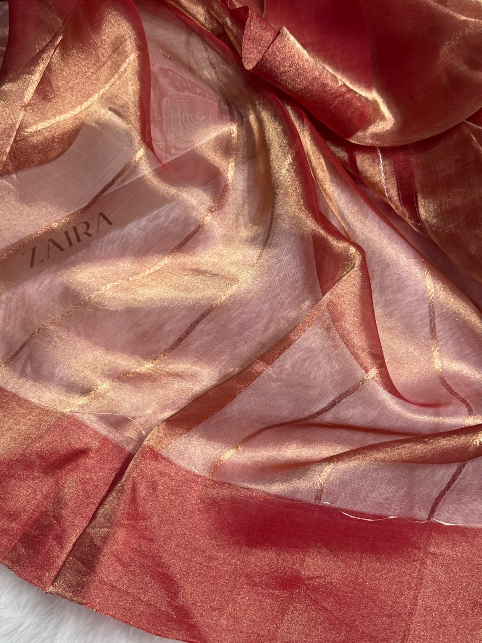 Maroon Floral Shades Pure Tissue Handloom Silk Saree PT-26