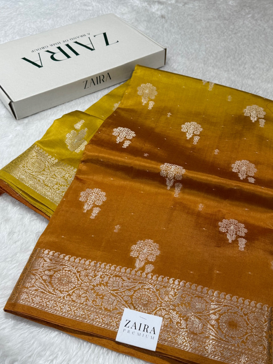 Ombre Yellow - Masturd Pure Caramel Silk Saree