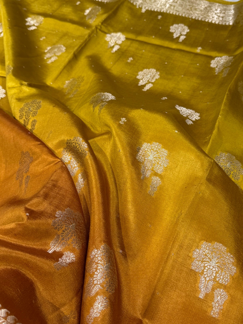 Ombre Yellow - Masturd Pure Caramel Silk Saree