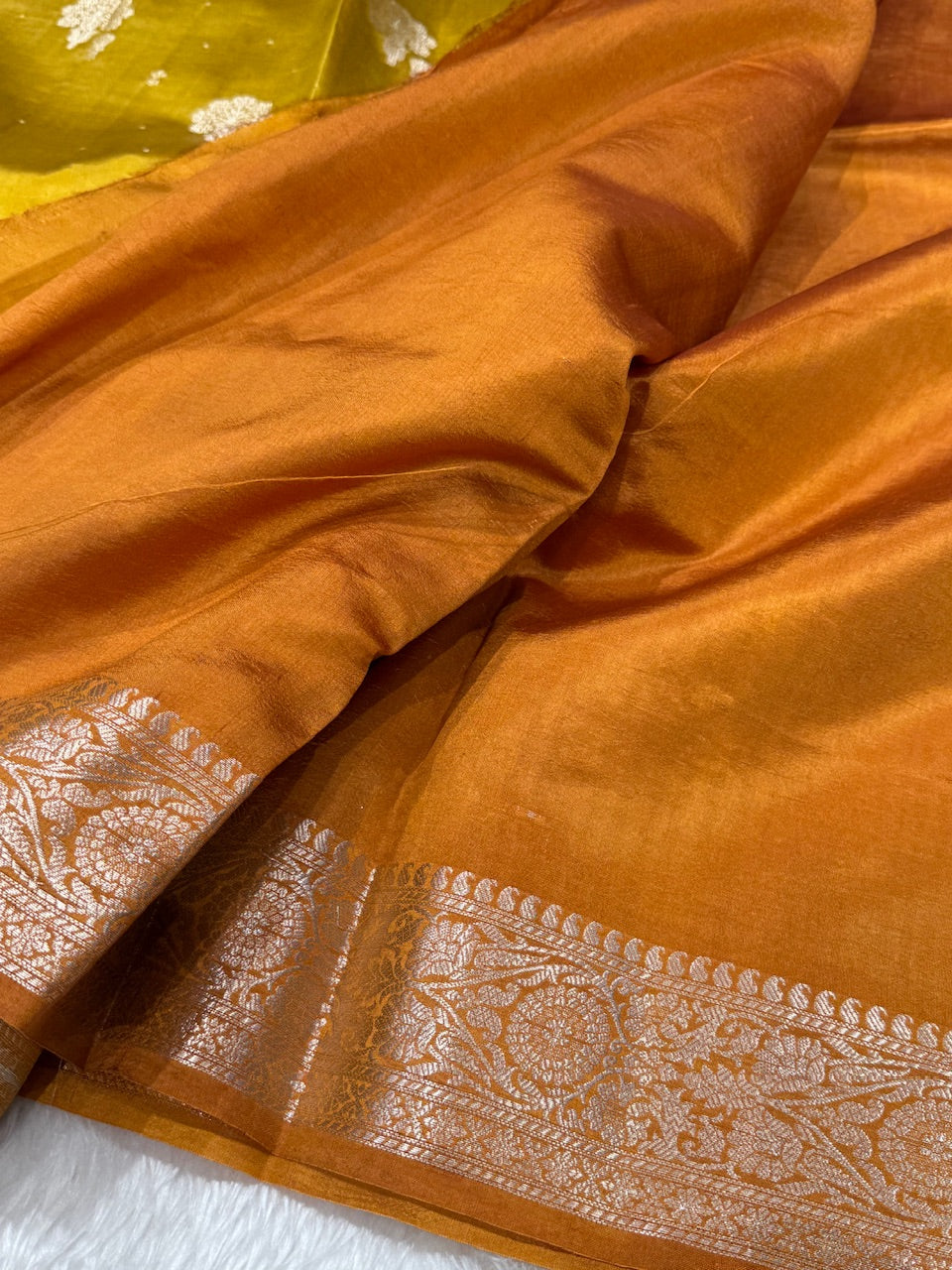 Ombre Yellow - Masturd Pure Caramel Silk Saree