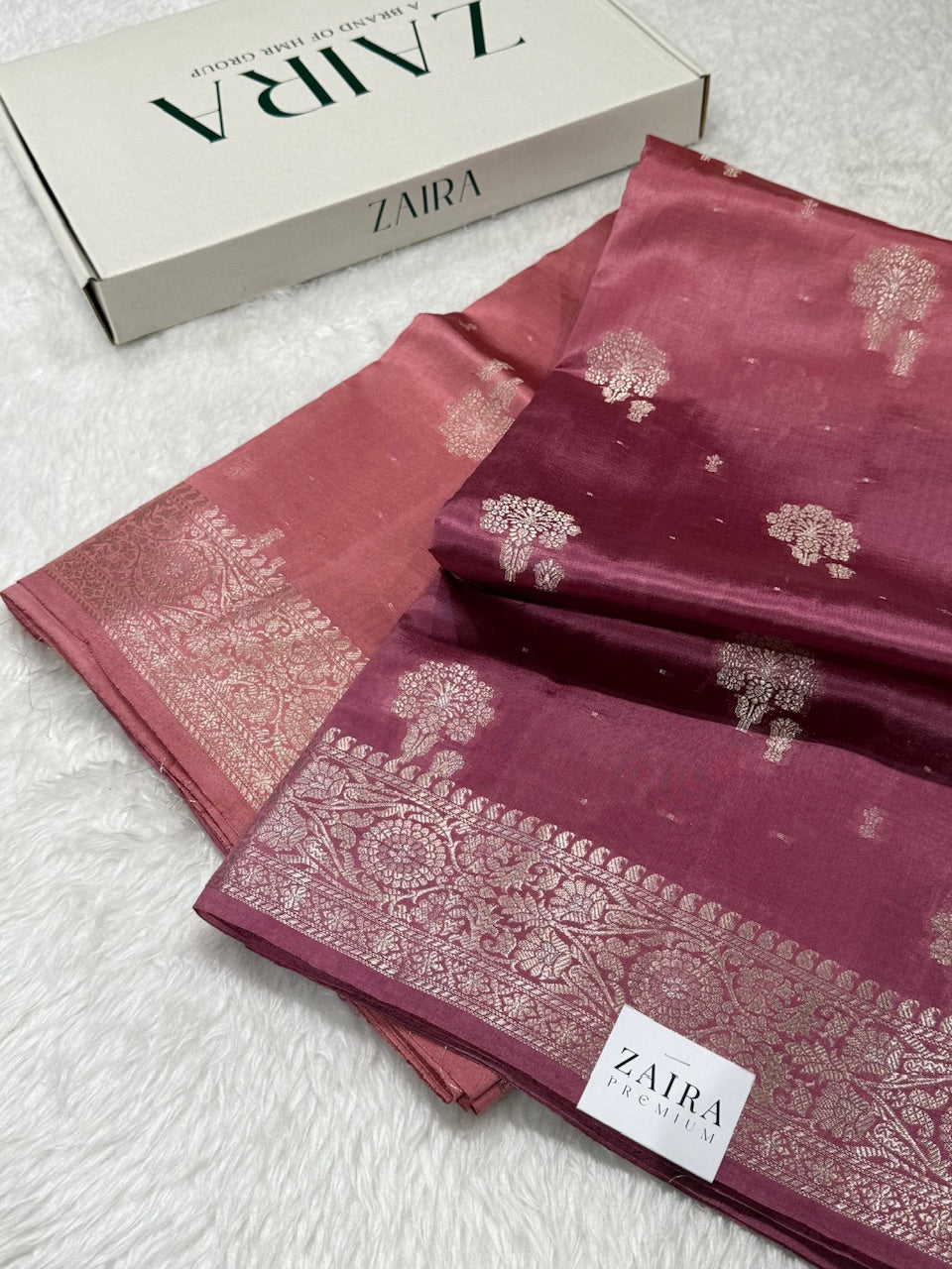 Ombre Mauve Pure Caramel Silk Saree