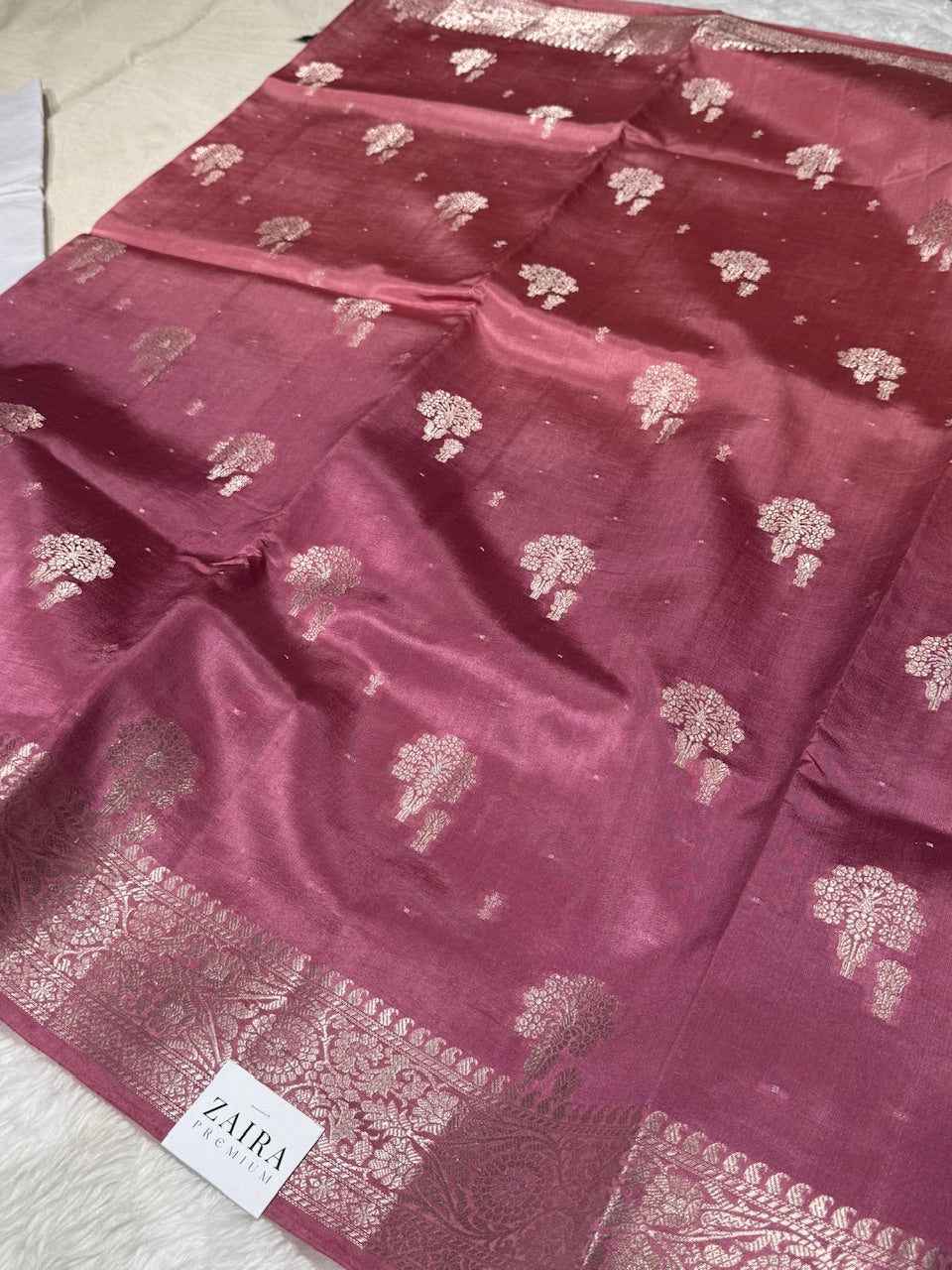 Ombre Mauve Pure Caramel Silk Saree