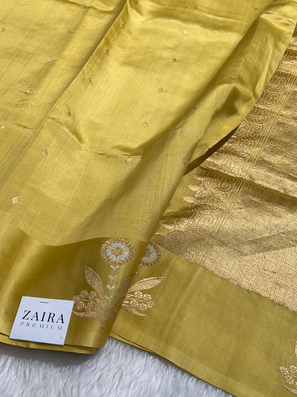 Mustard Meena Skirt Handwoven Paper Mango Silk