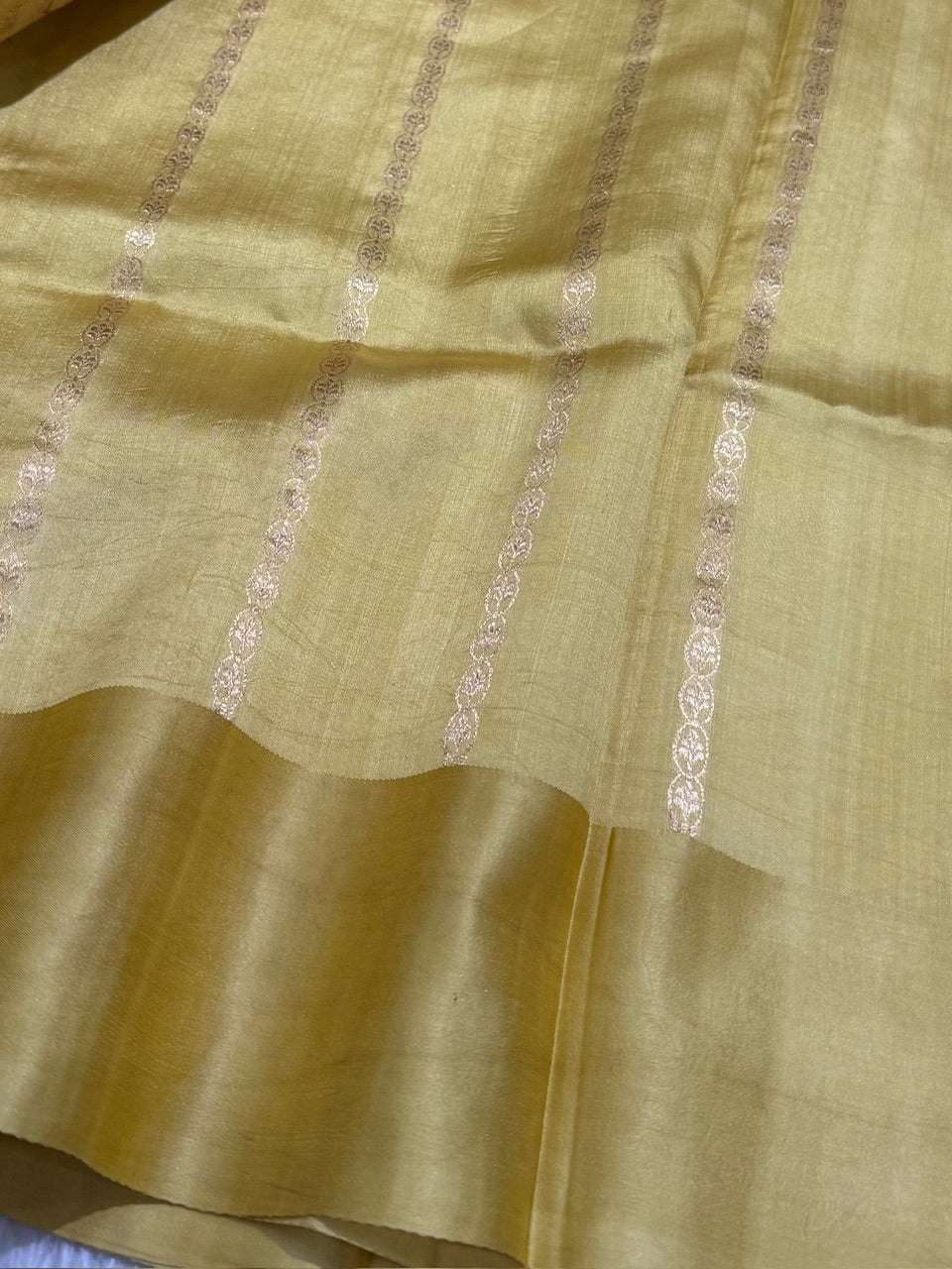 Mustard Meena Skirt Handwoven Paper Mango Silk