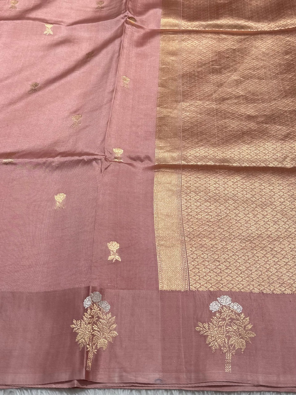 Dusty Pink Meena Skirt Handwoven Paper Mango Silk
