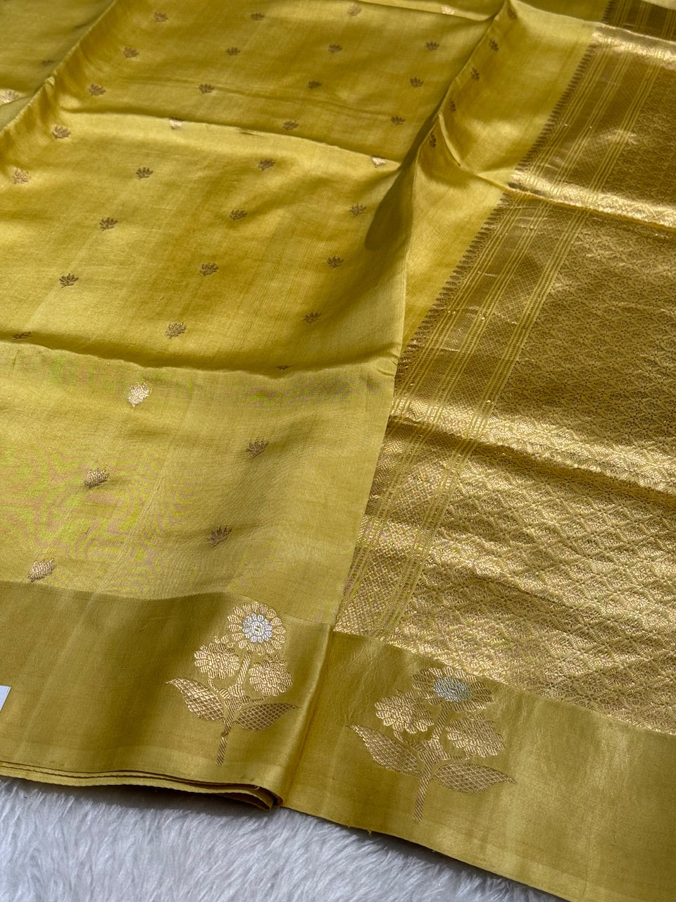 Dusty Mustard Meena Skirt Handwoven Paper Mango Silk