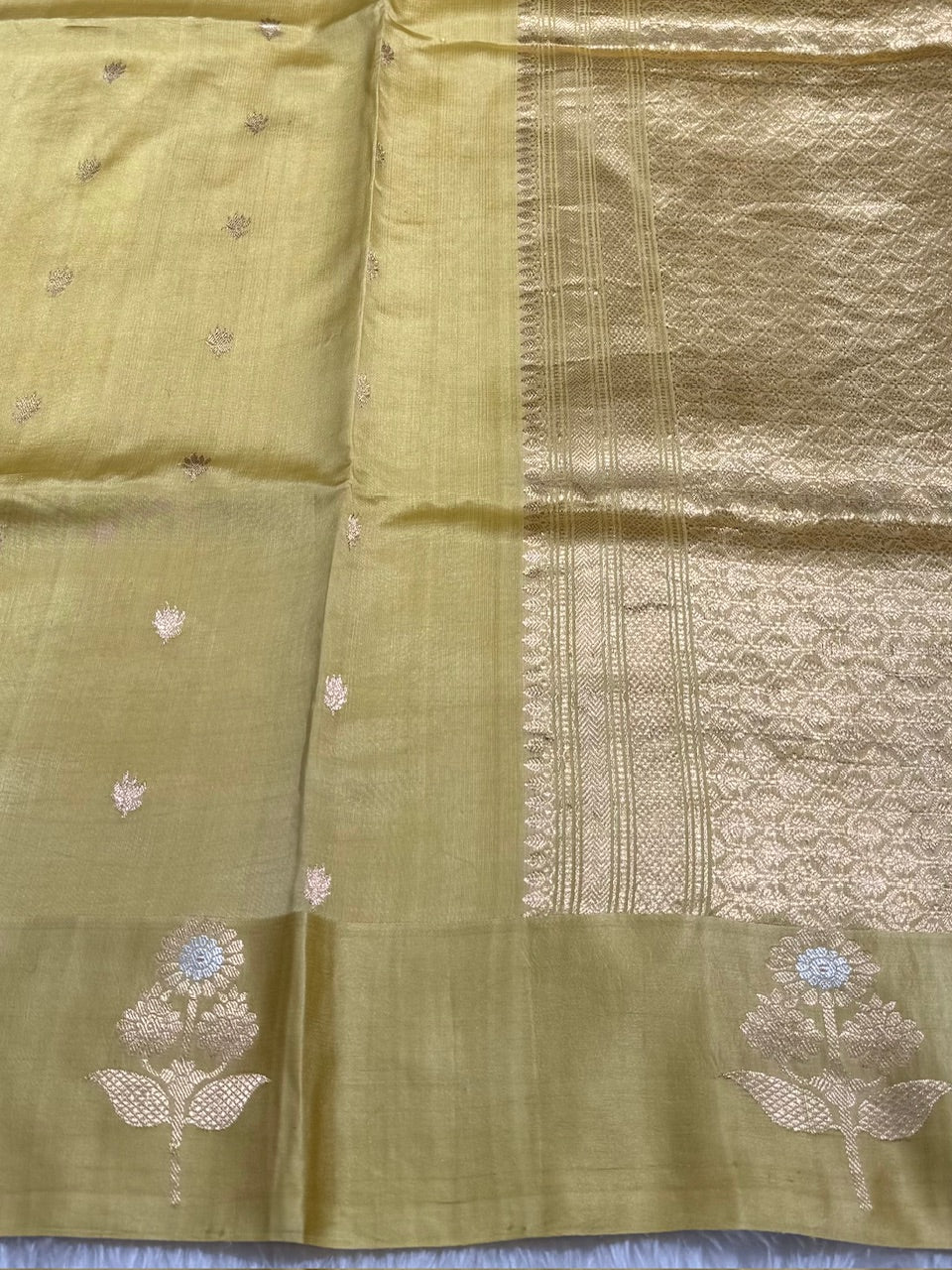 Dusty Mustard Meena Skirt Handwoven Paper Mango Silk