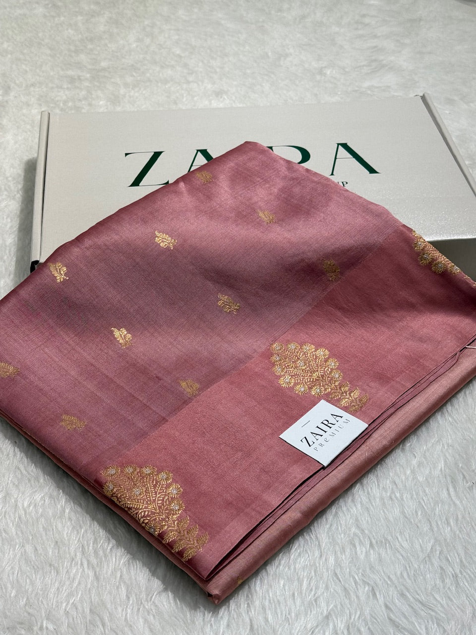 Dusky Rose Ombre Handwoven Paper Mango Silk