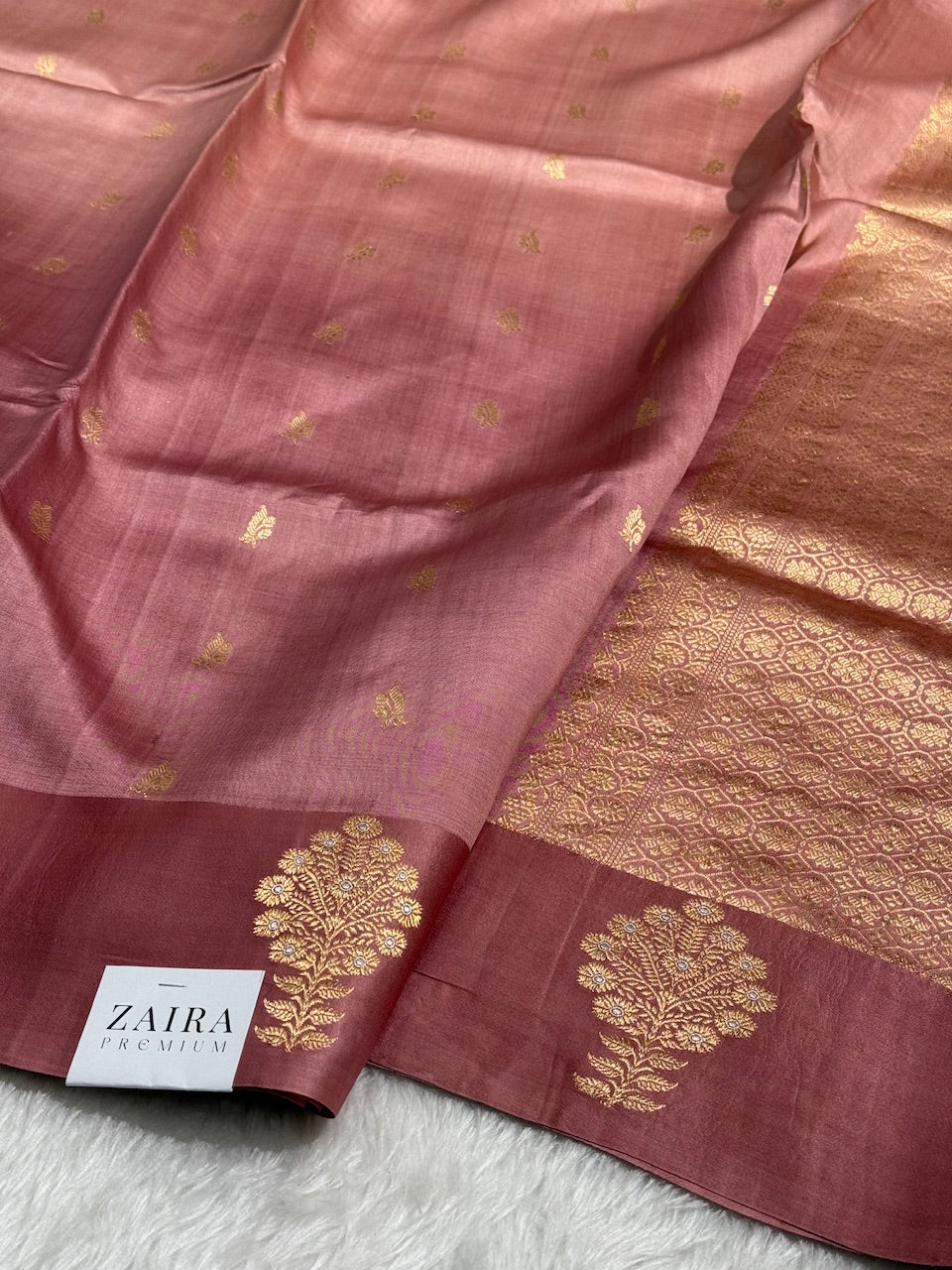 Dusky Rose Ombre Handwoven Paper Mango Silk