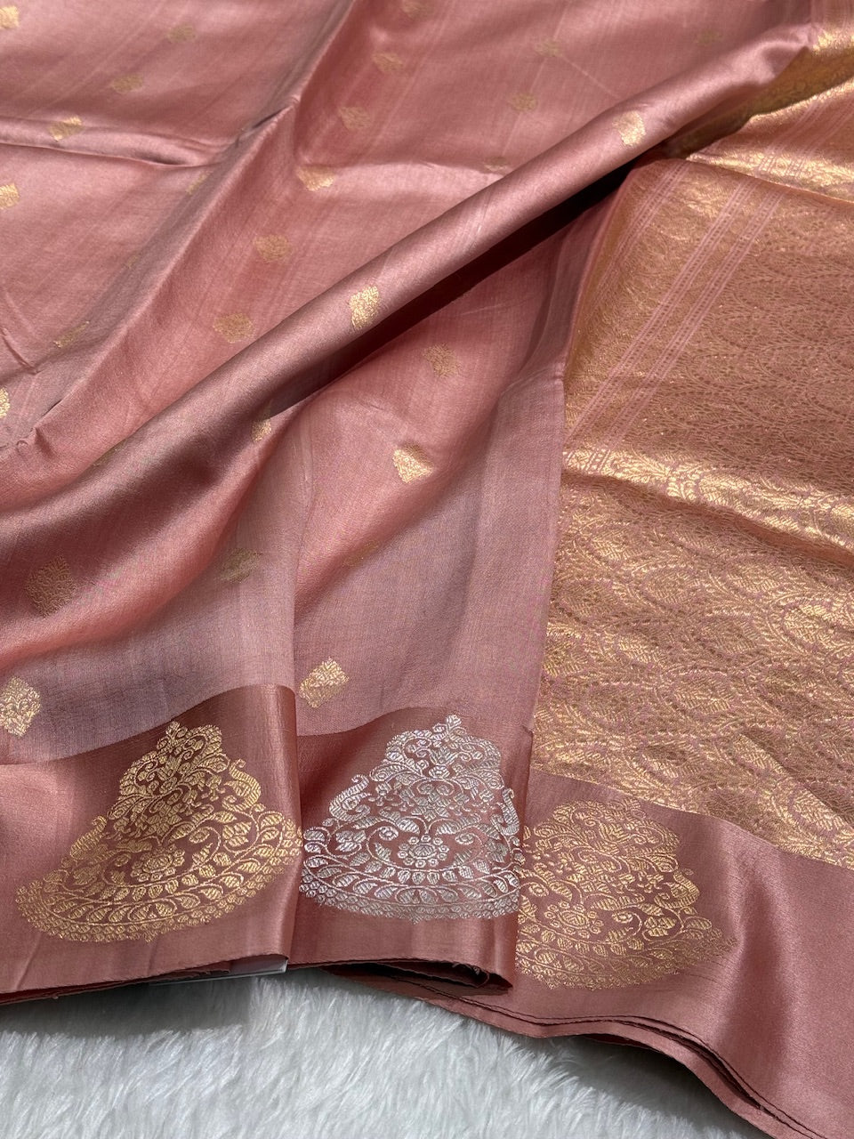 Dusky Rose Meena Skirt Handwoven Paper Mango Silk