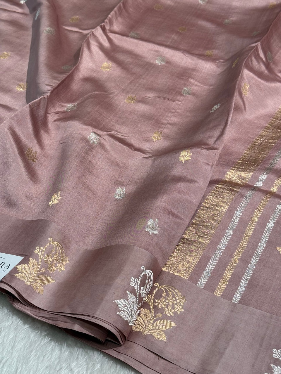 Copper Rose Pink Handwoven Paper Mango Silk