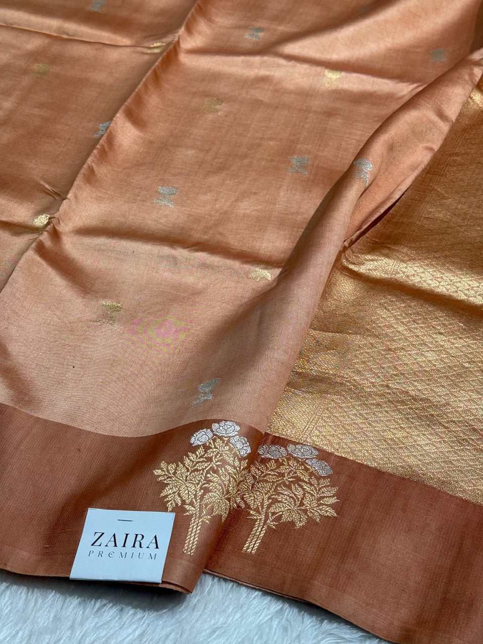 Pinkish Brown Meena Handwoven Paper Mango Silk