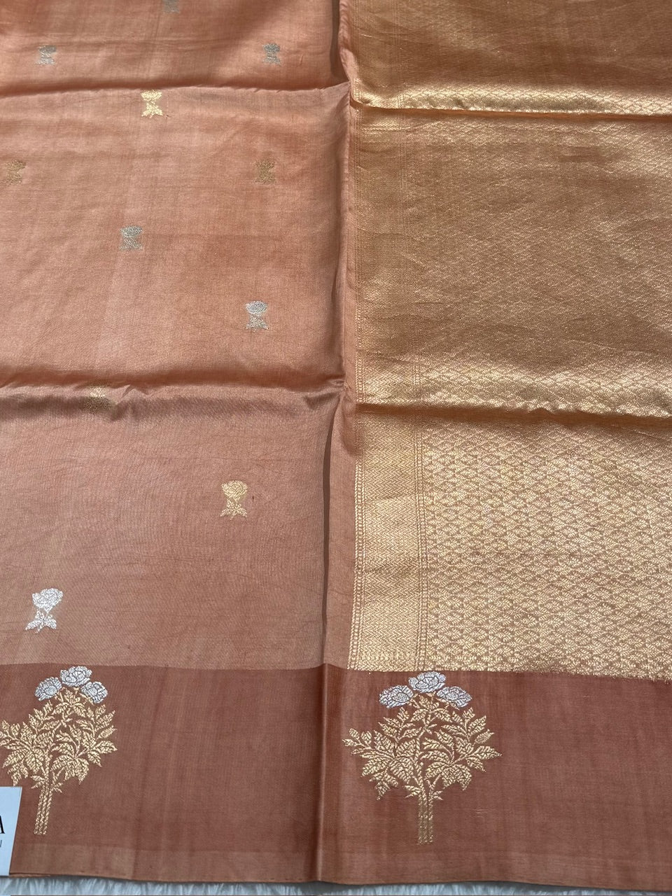 Pinkish Brown Meena Handwoven Paper Mango Silk
