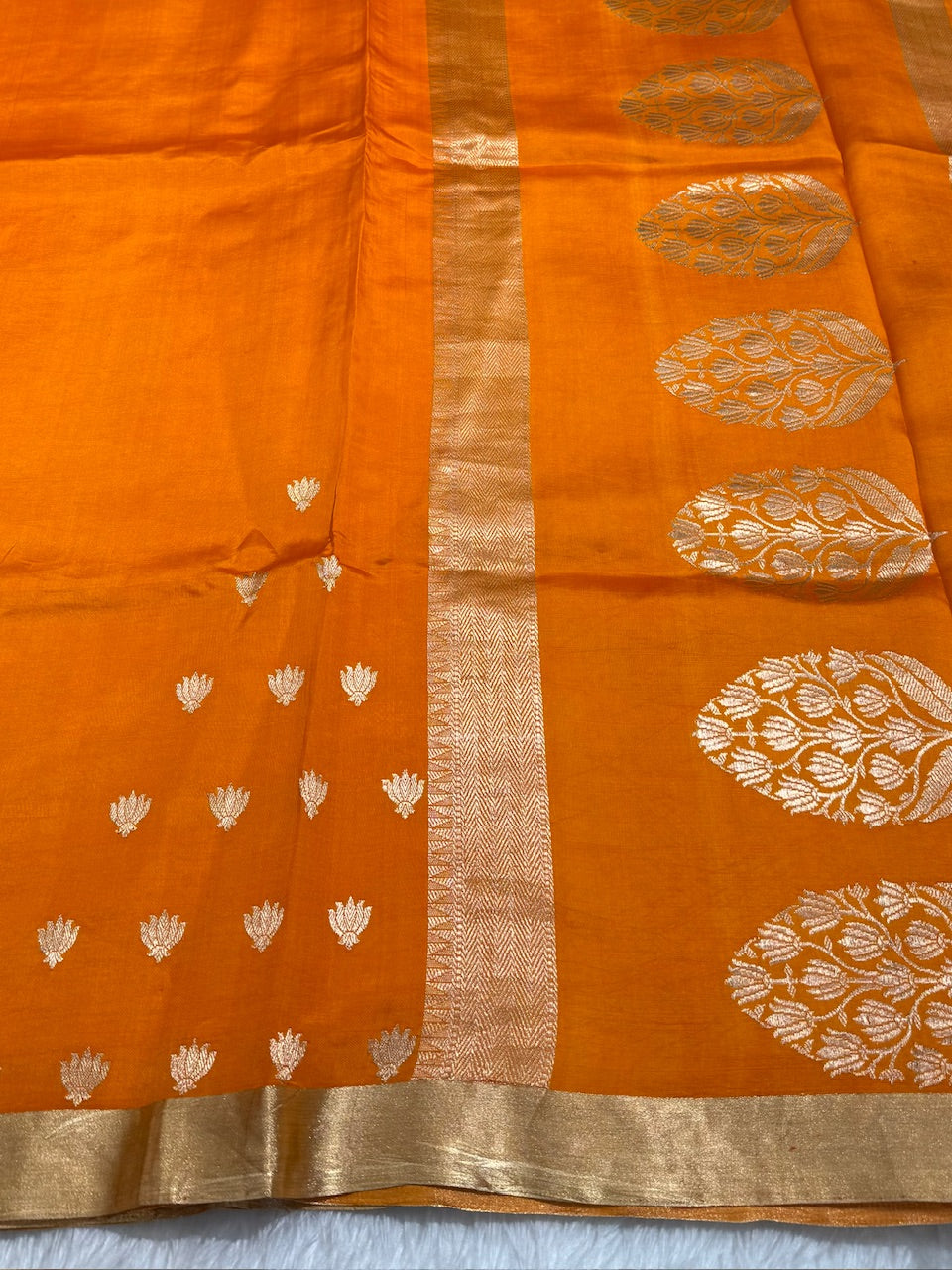 Orange Handwoven Paper Mango Silk