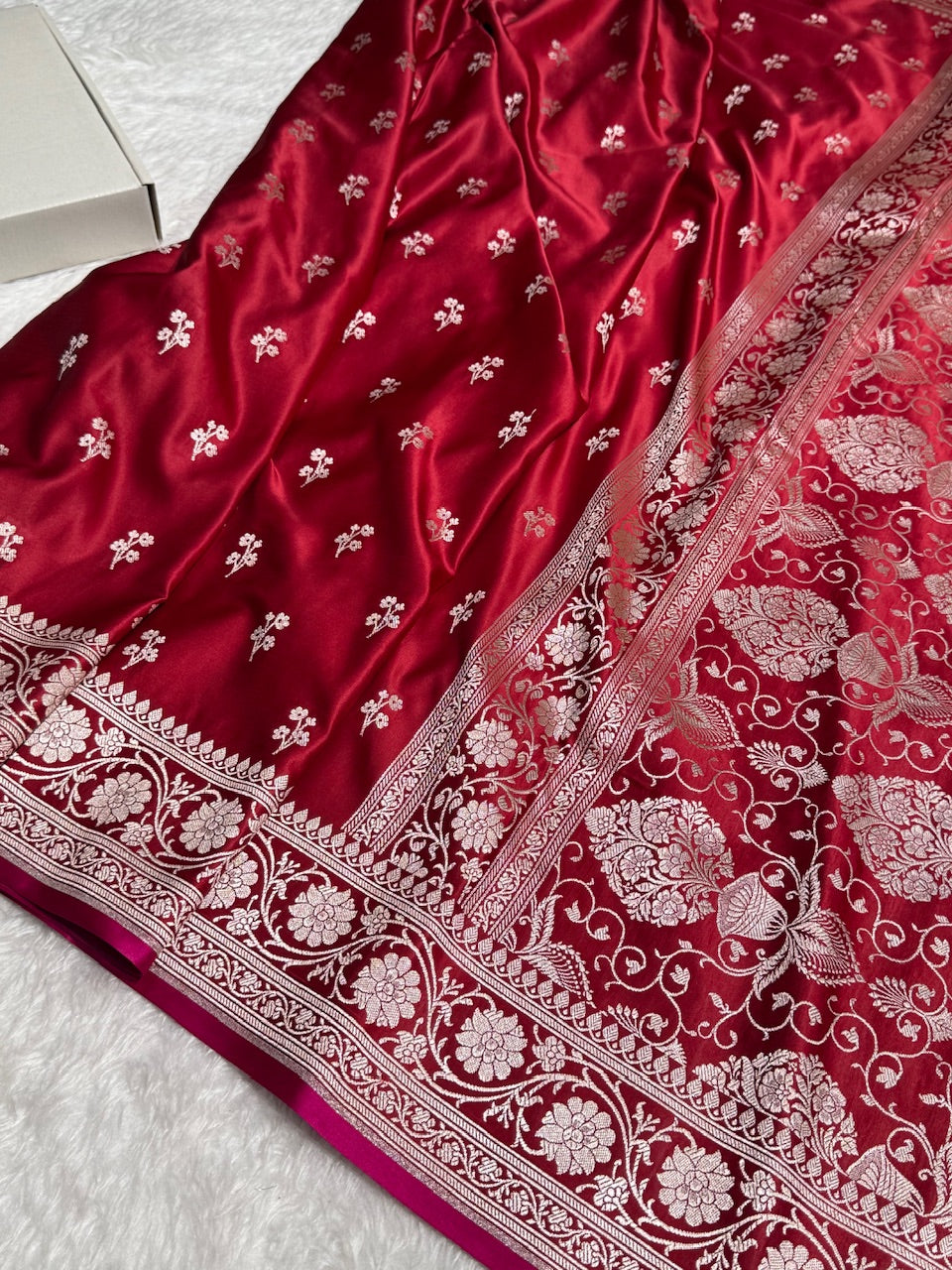 Maroon Booti Mashru Silk Saree