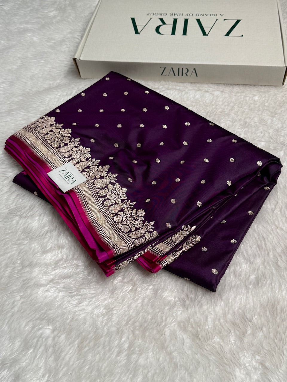 Deep Purple Mashru Silk Saree for Festive Seasons