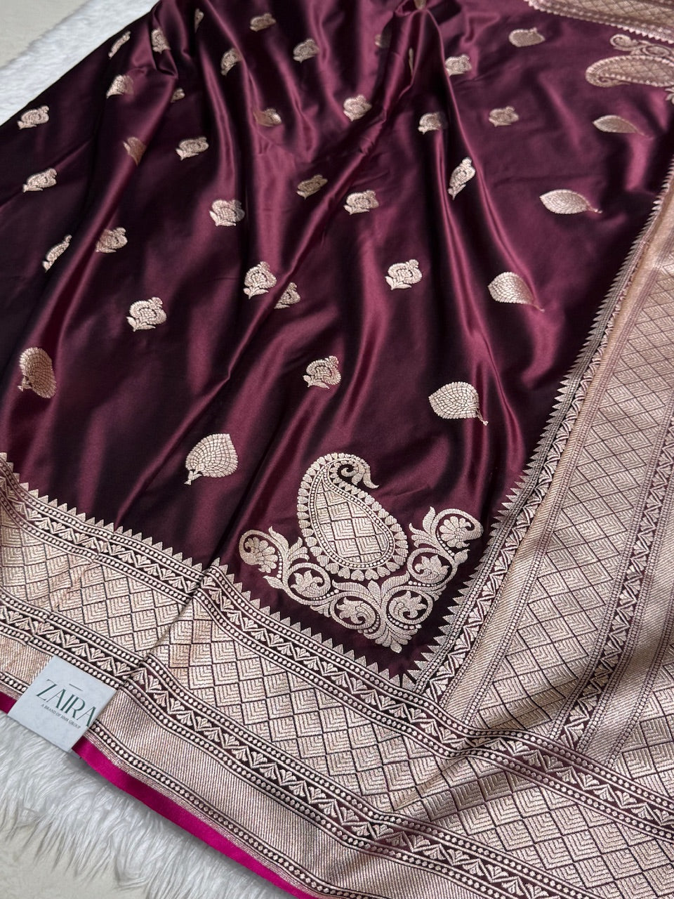 Pansy Purple Mashru Silk Saree for Festive Seasons