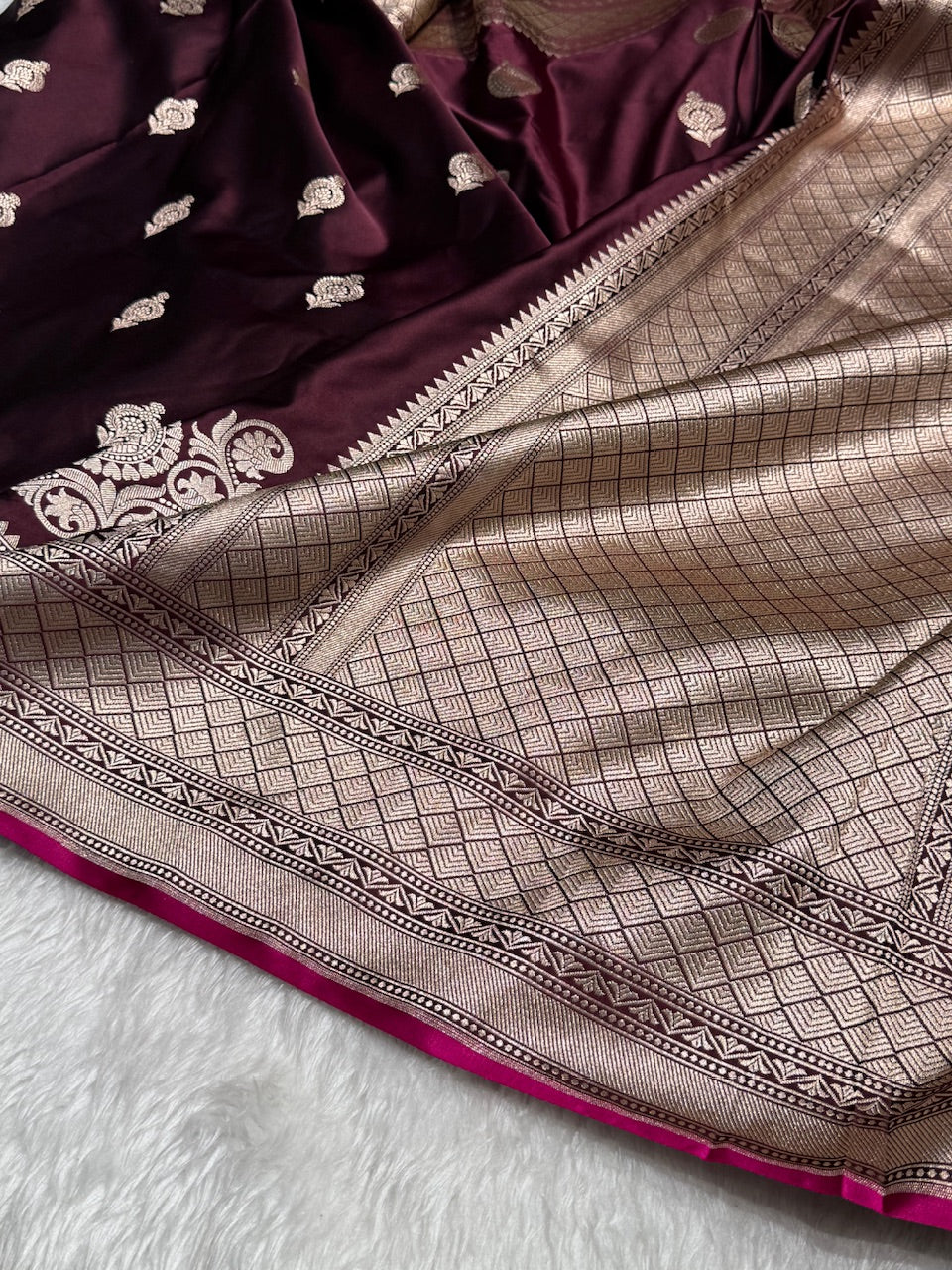 Pansy Purple Mashru Silk Saree for Festive Seasons