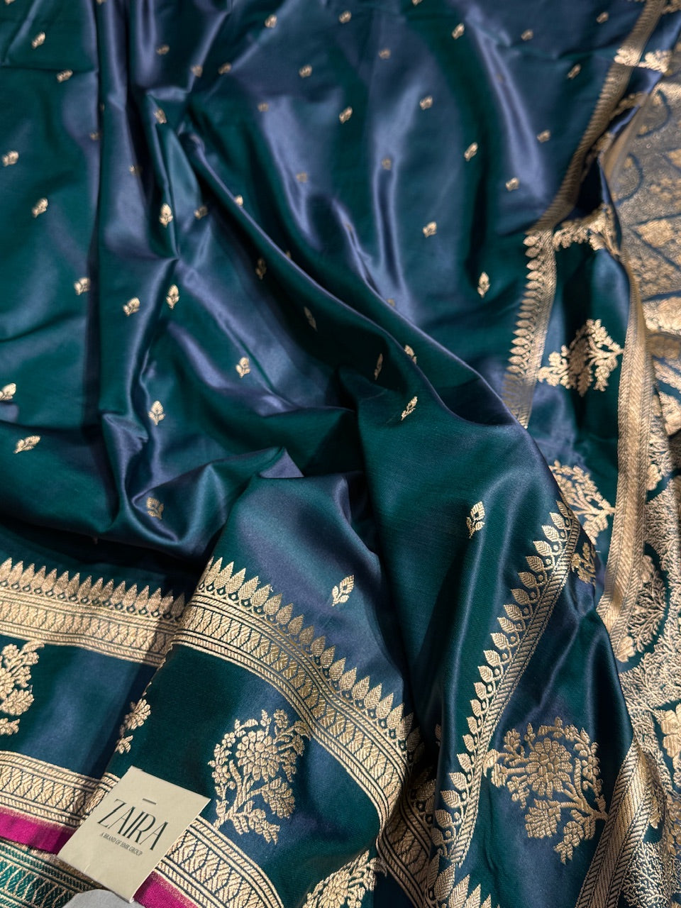 Light Navy Mashru Silk Saree for Festive Seasons