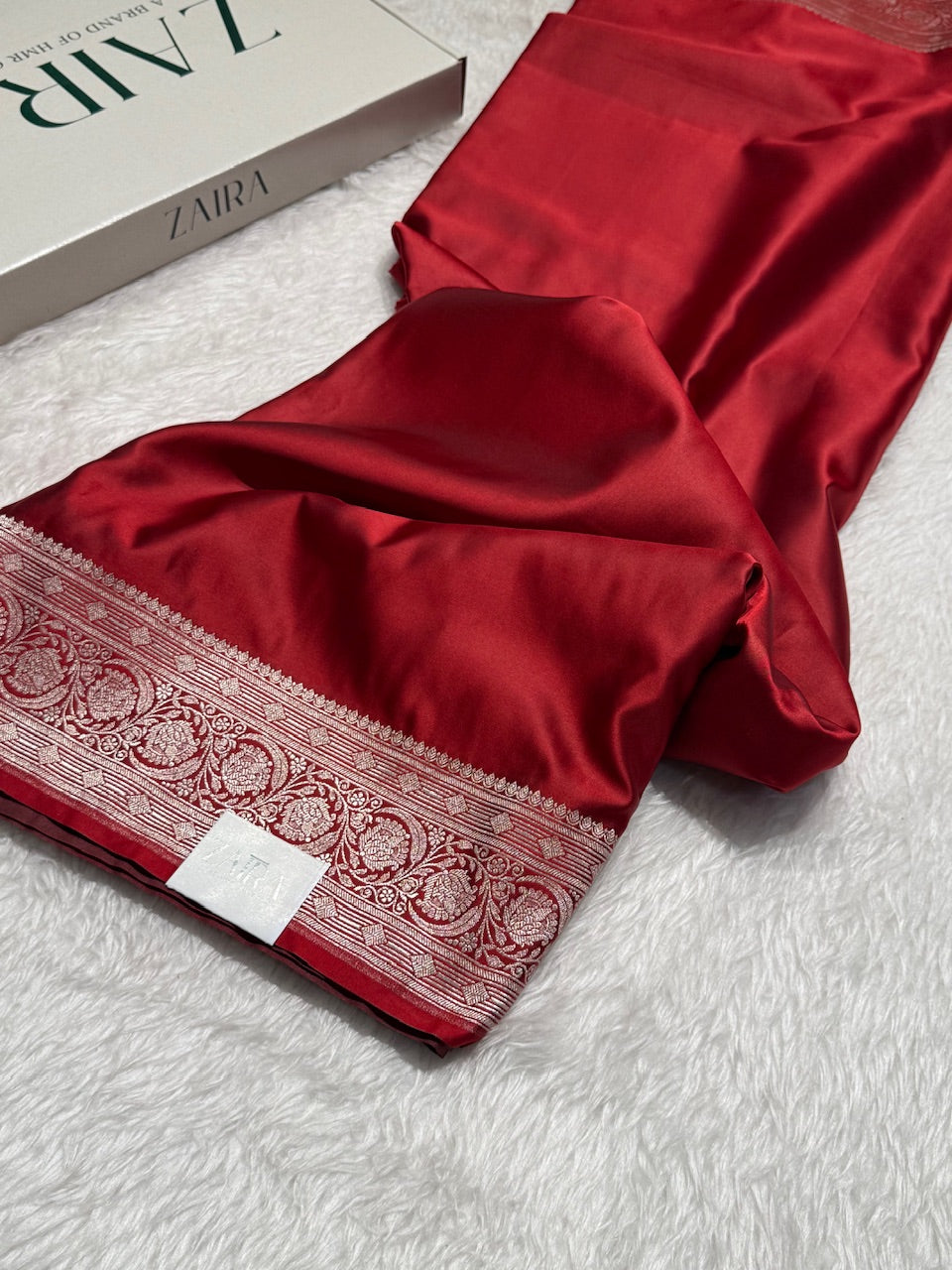 Brownish Red Plain Mashru Silk Saree