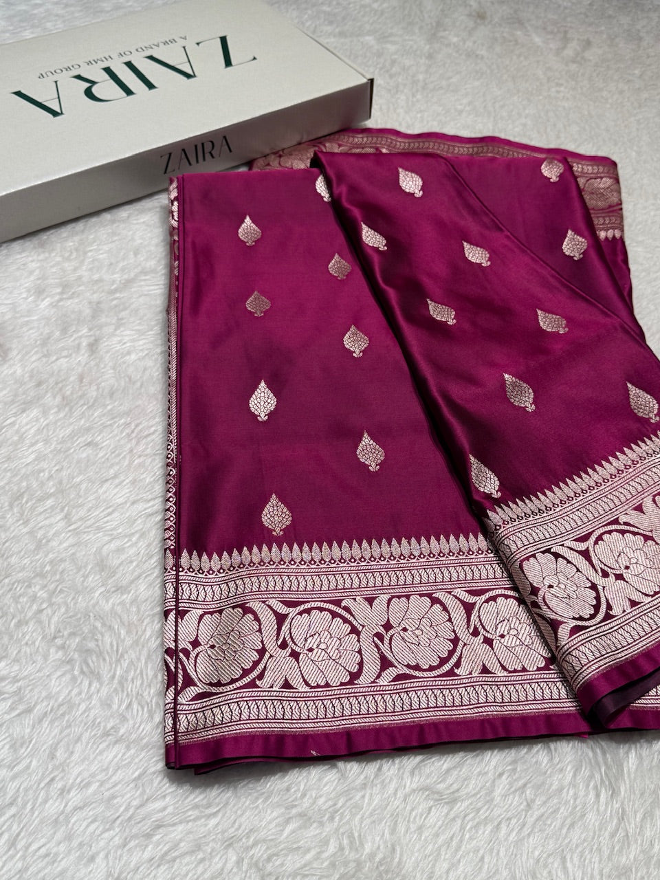 Grape Purple Booti Mashru Silk Saree
