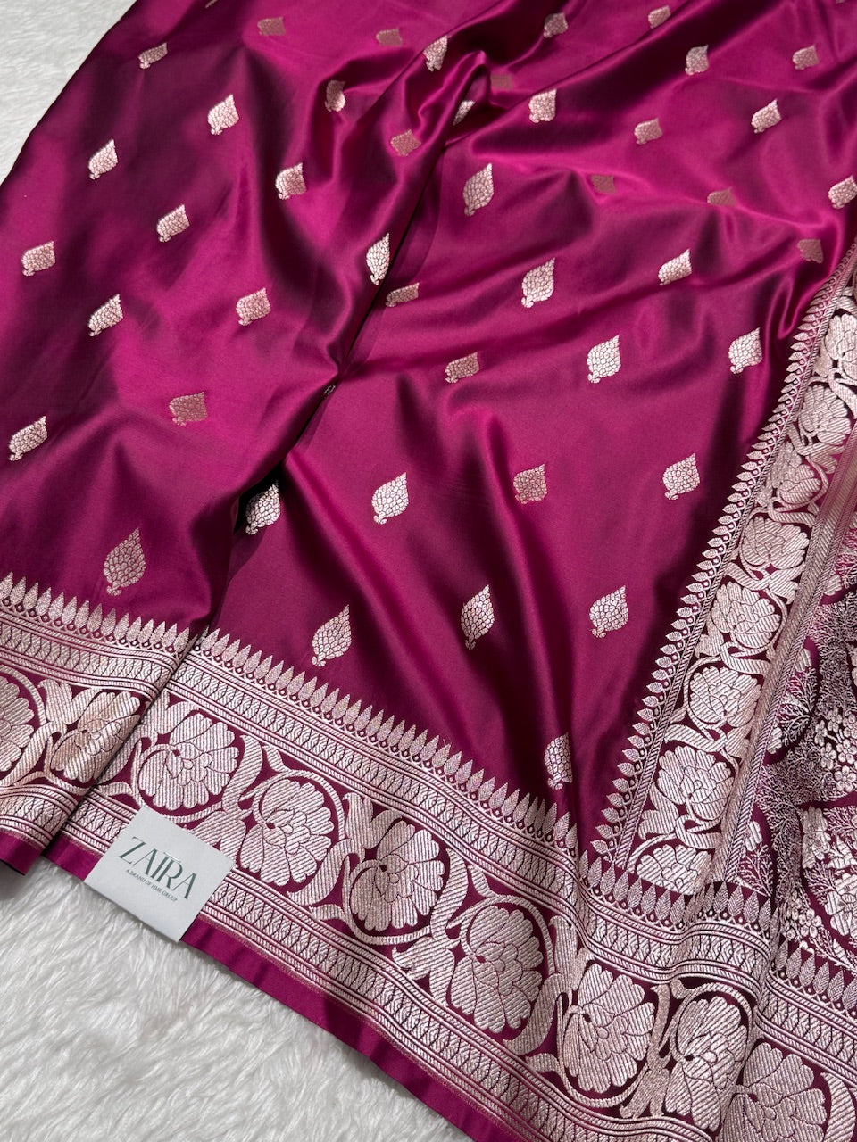 Grape Purple Booti Mashru Silk Saree
