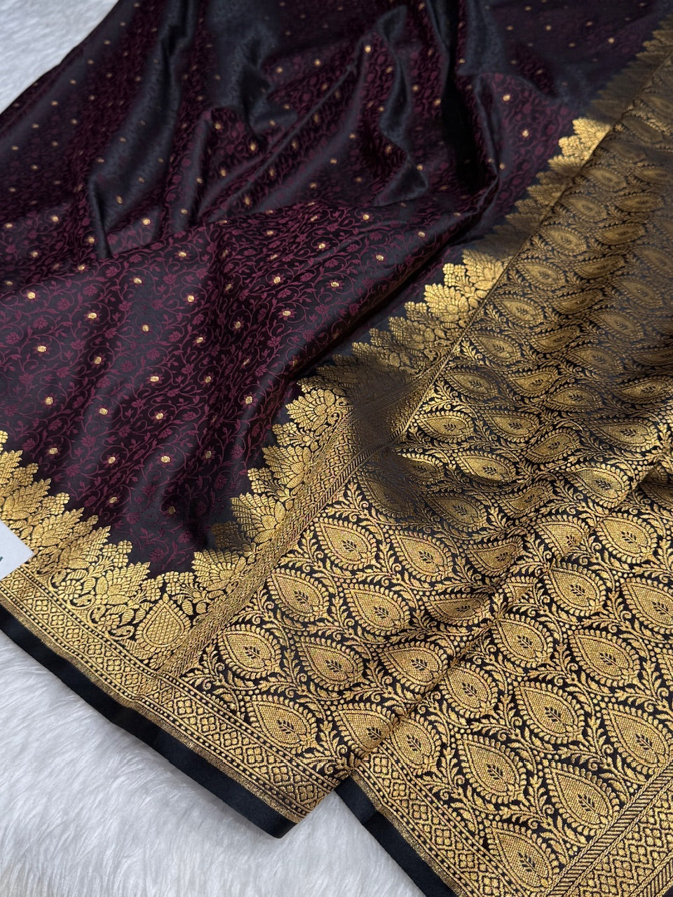Coffee Bean Tanchoi Mashru Silk Saree